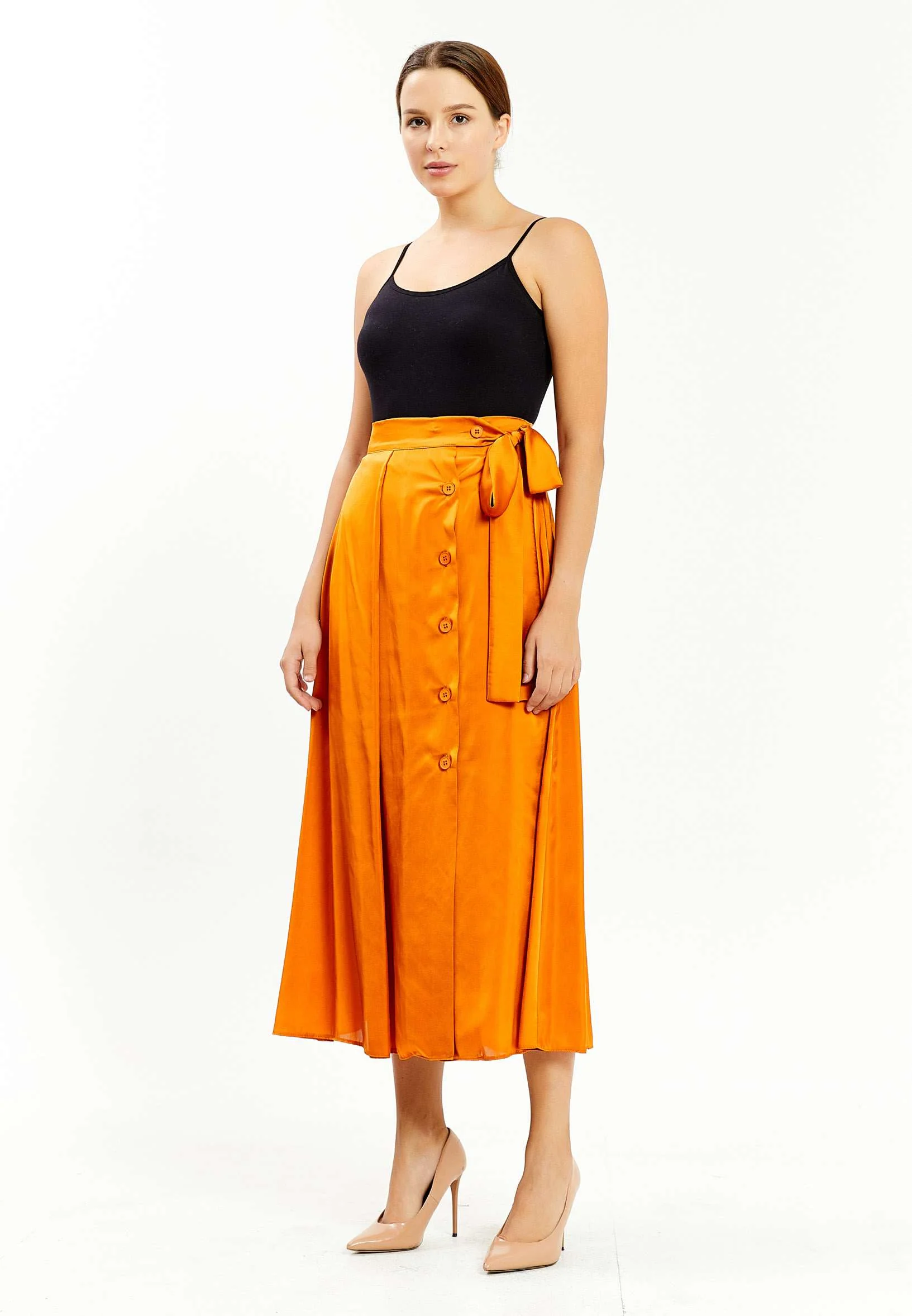 Maxi Solid Color Regular Skirt kmy30410 - Image 3