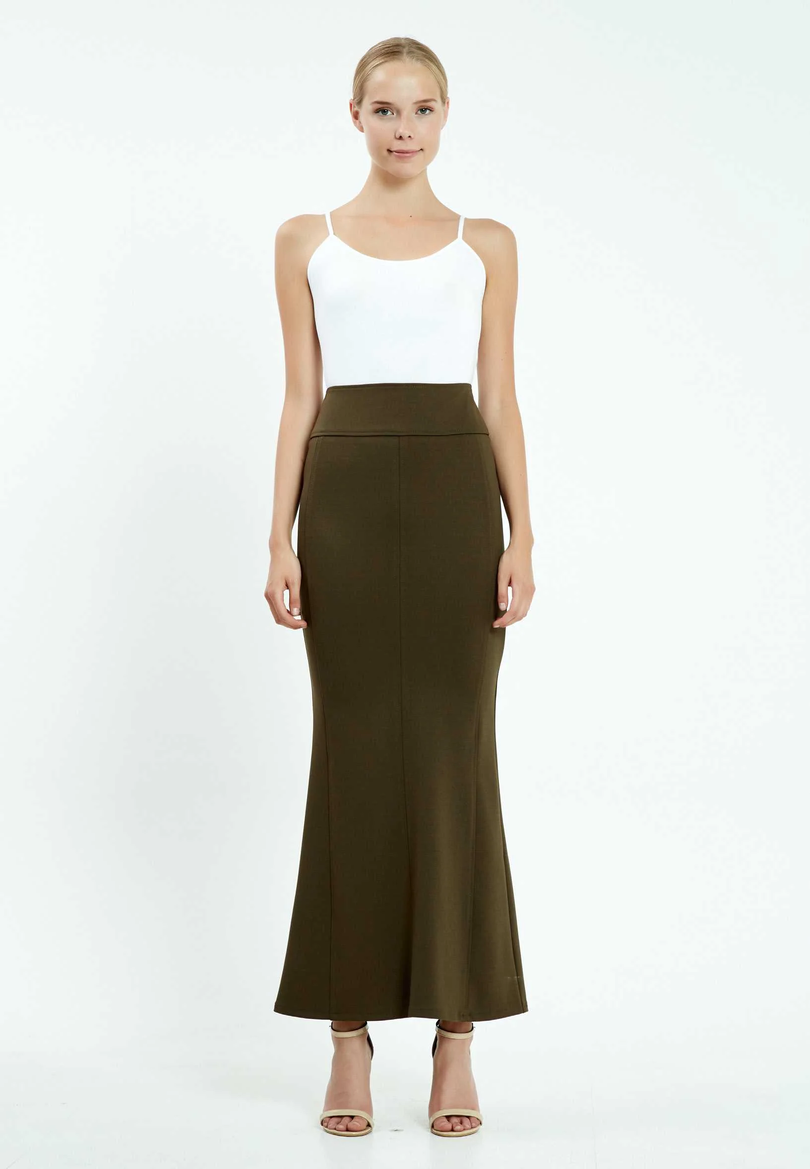 Maxi Solid Color Regular Skirt mis35112w