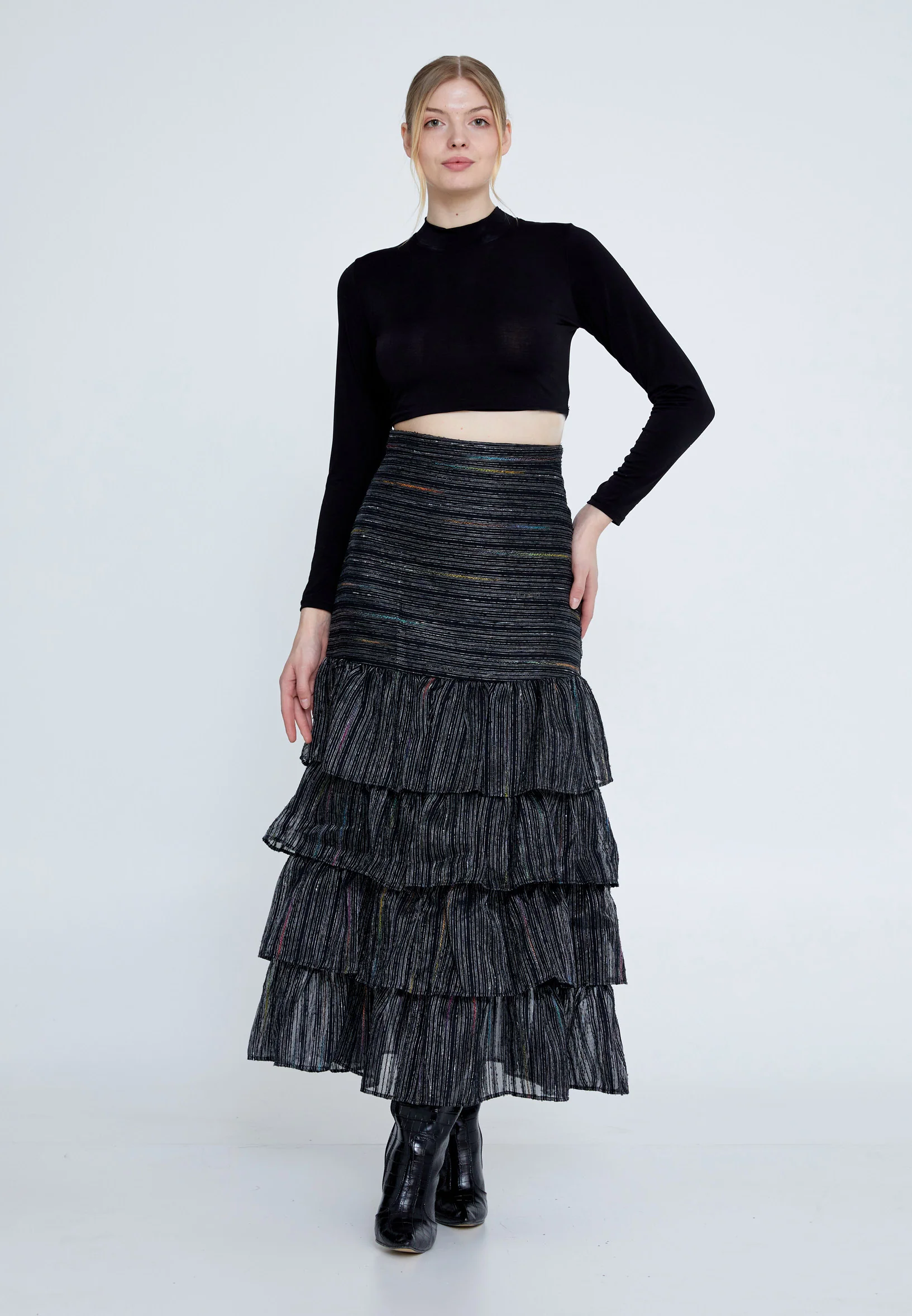 Maxi Striped Regular Skirt ber23k3113