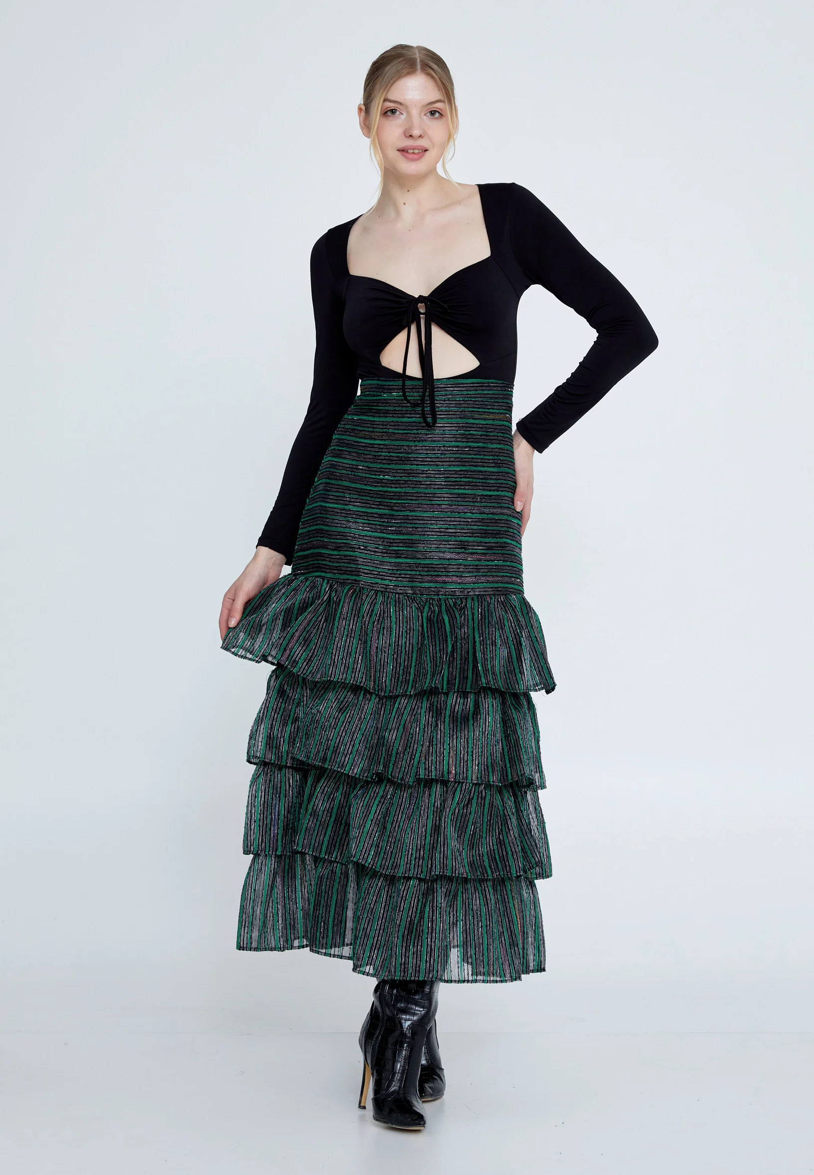 Maxi Striped Regular Skirt ber23k3113 - Image 5