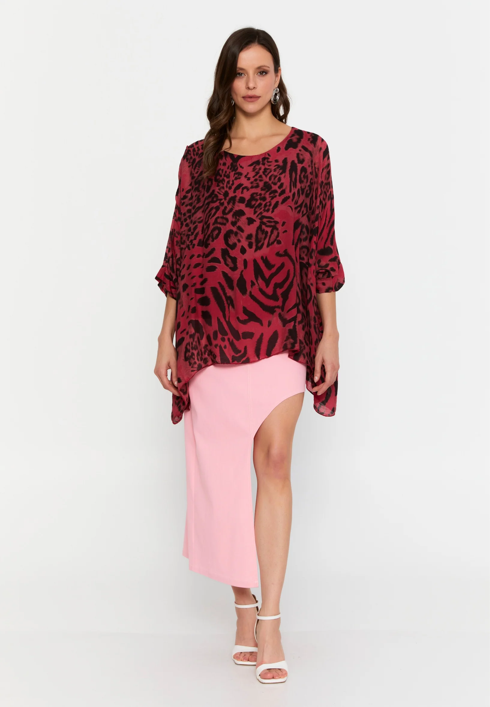 Mid-Length Animal Print Regular Blouse clf15015 - Image 2