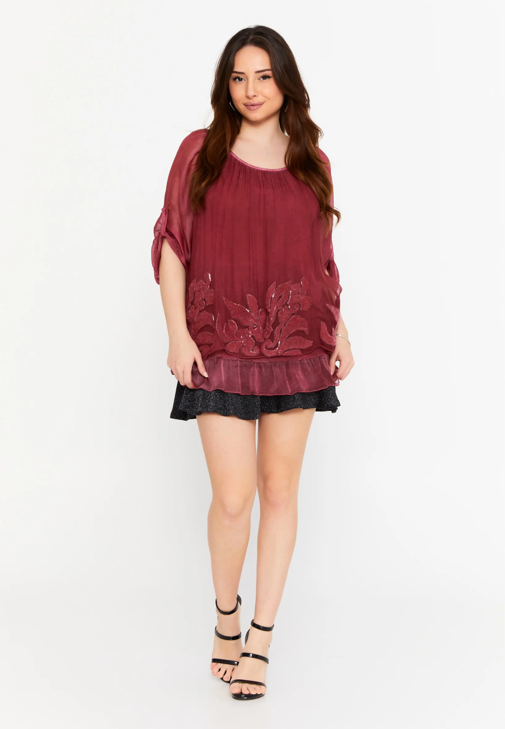 Mid-Length Floral Regular Blouse cav46934 - Image 10