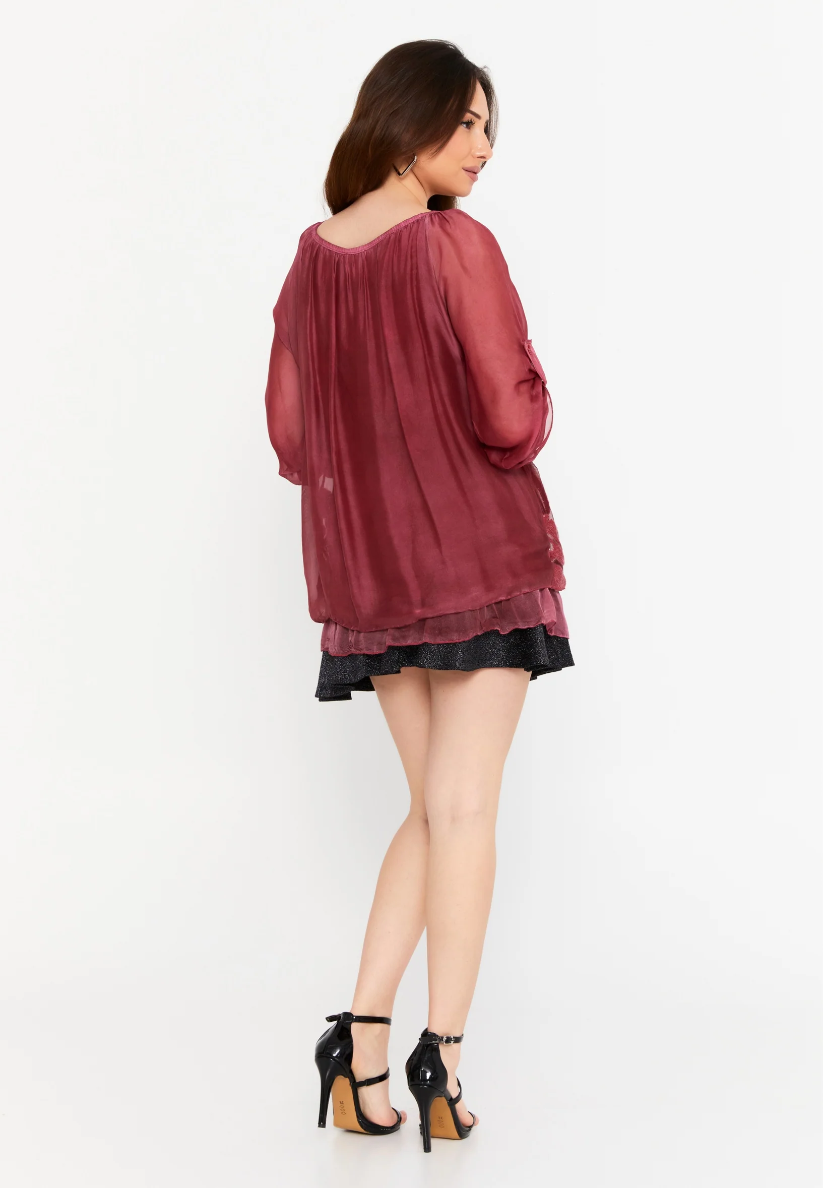 Mid-Length Floral Regular Blouse cav46934 - Image 11