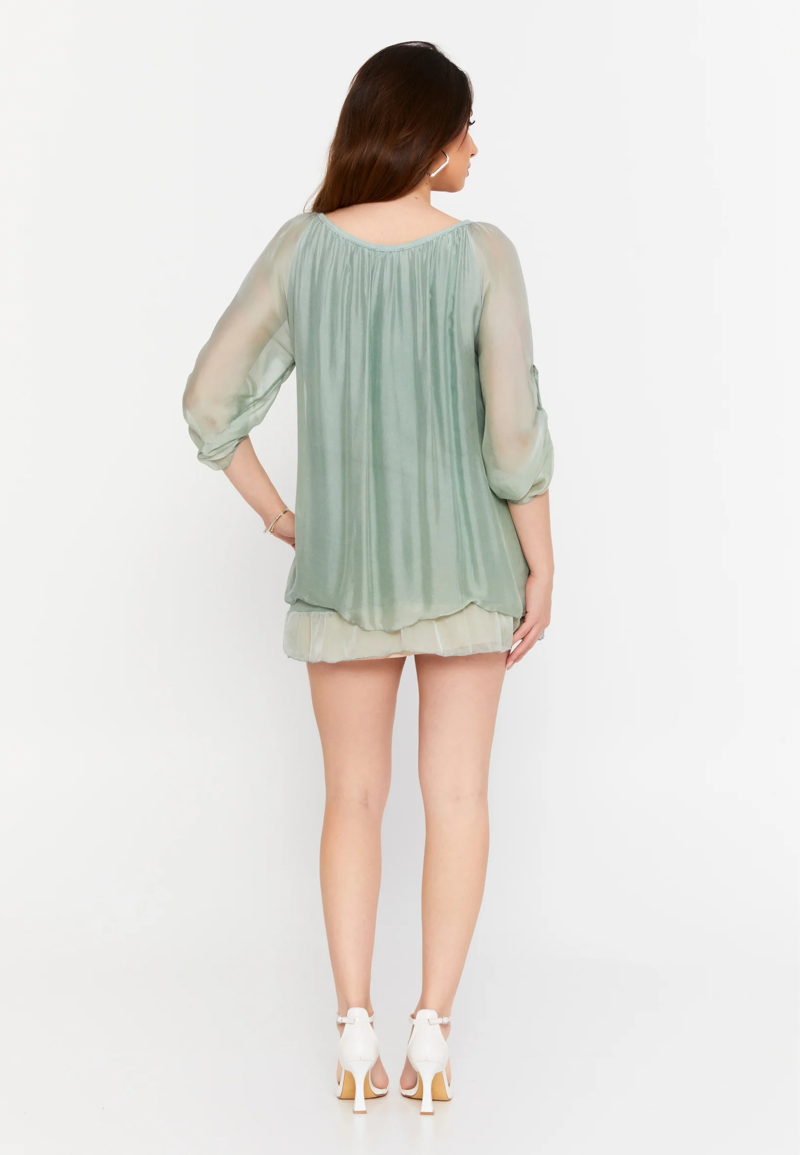 Mid-Length Floral Regular Blouse cav46934 - Image 15