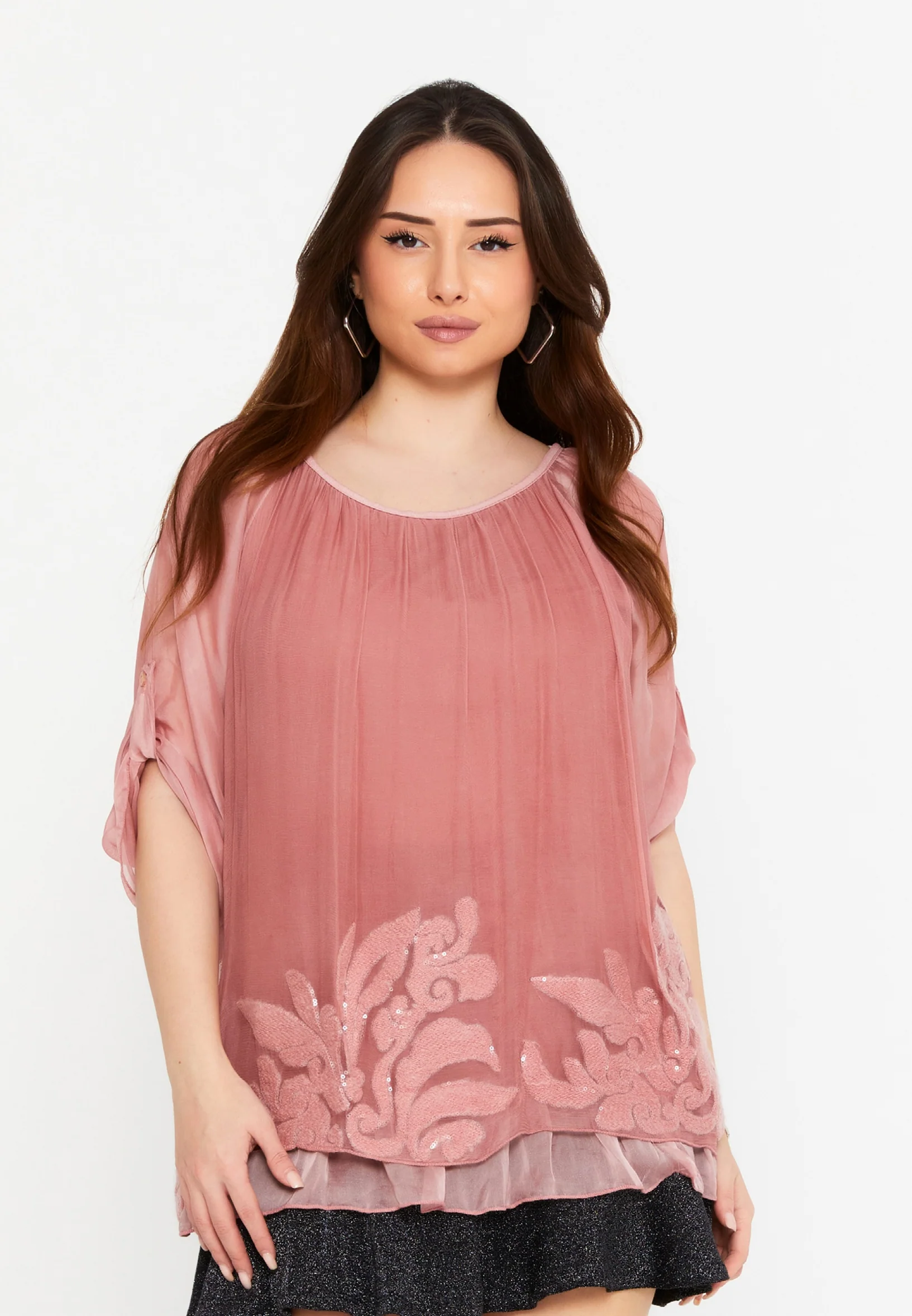 Mid-Length Floral Regular Blouse cav46934 - Image 17