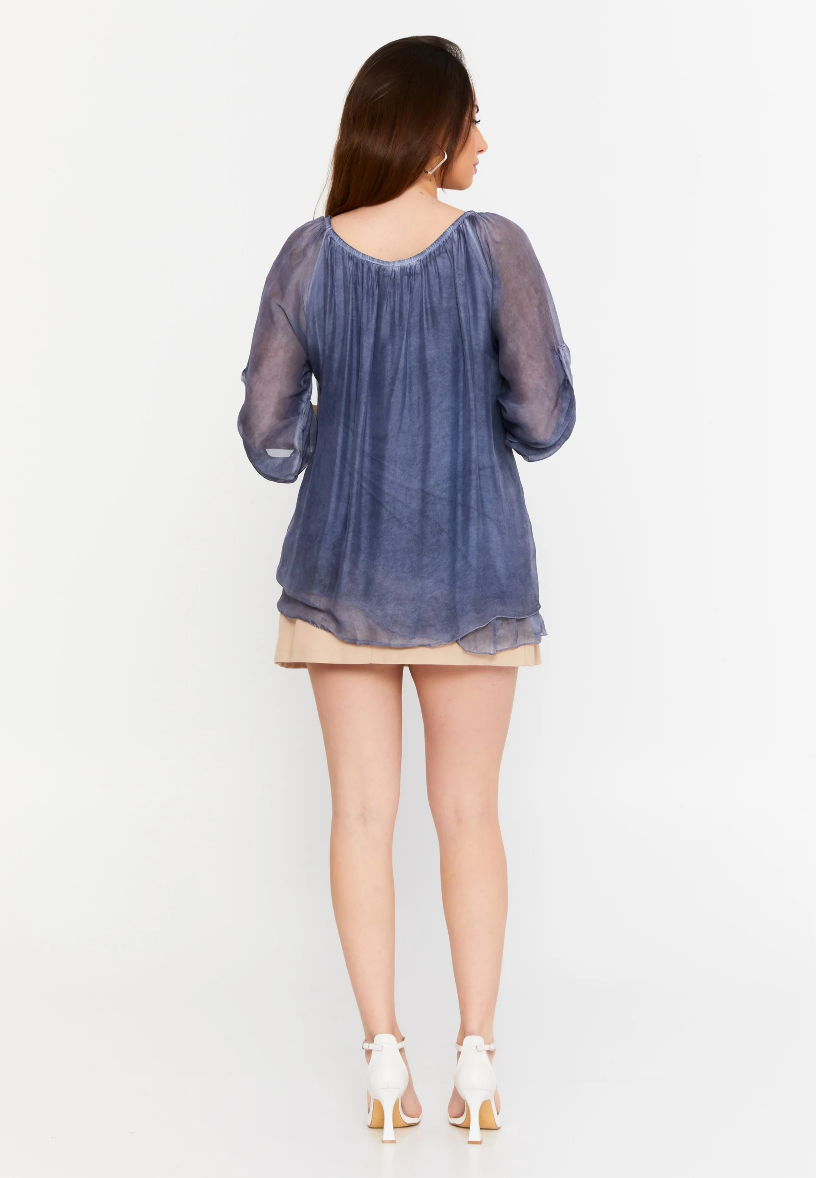 Mid-Length Floral Regular Blouse cav46934 - Image 3