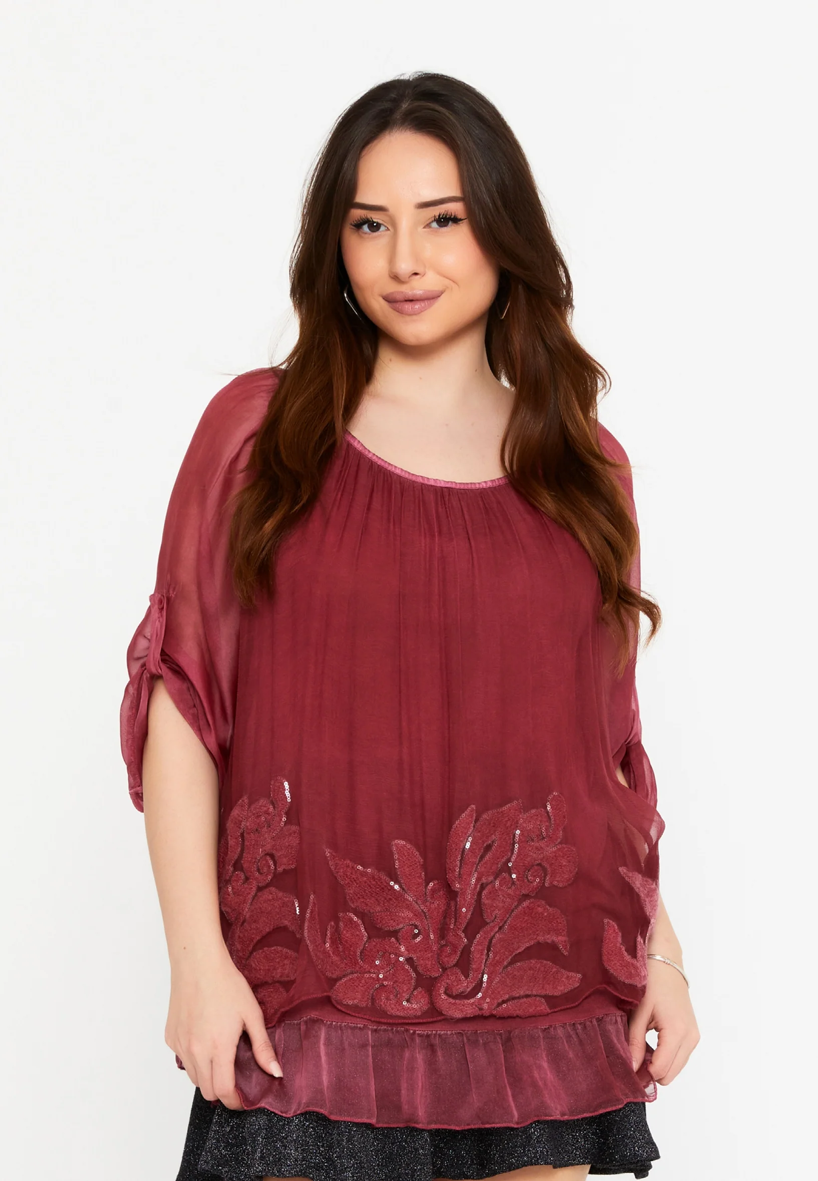 Mid-Length Floral Regular Blouse cav46934 - Image 9