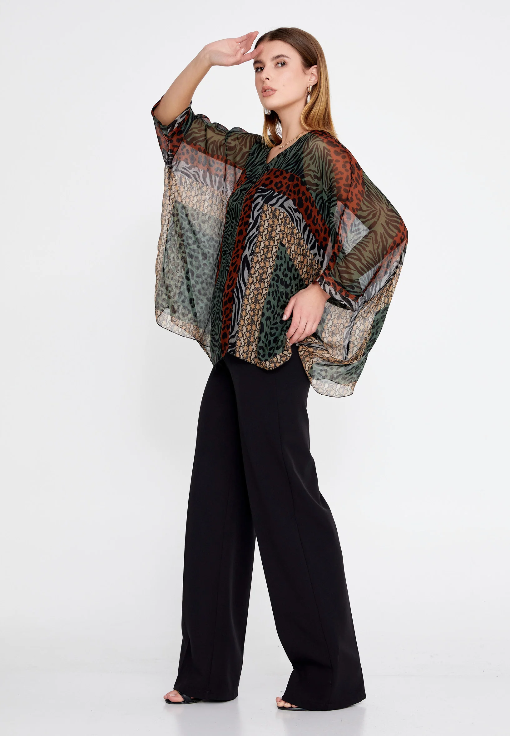 Mid-Length Floral Regular Blouse esl3473 - Image 7