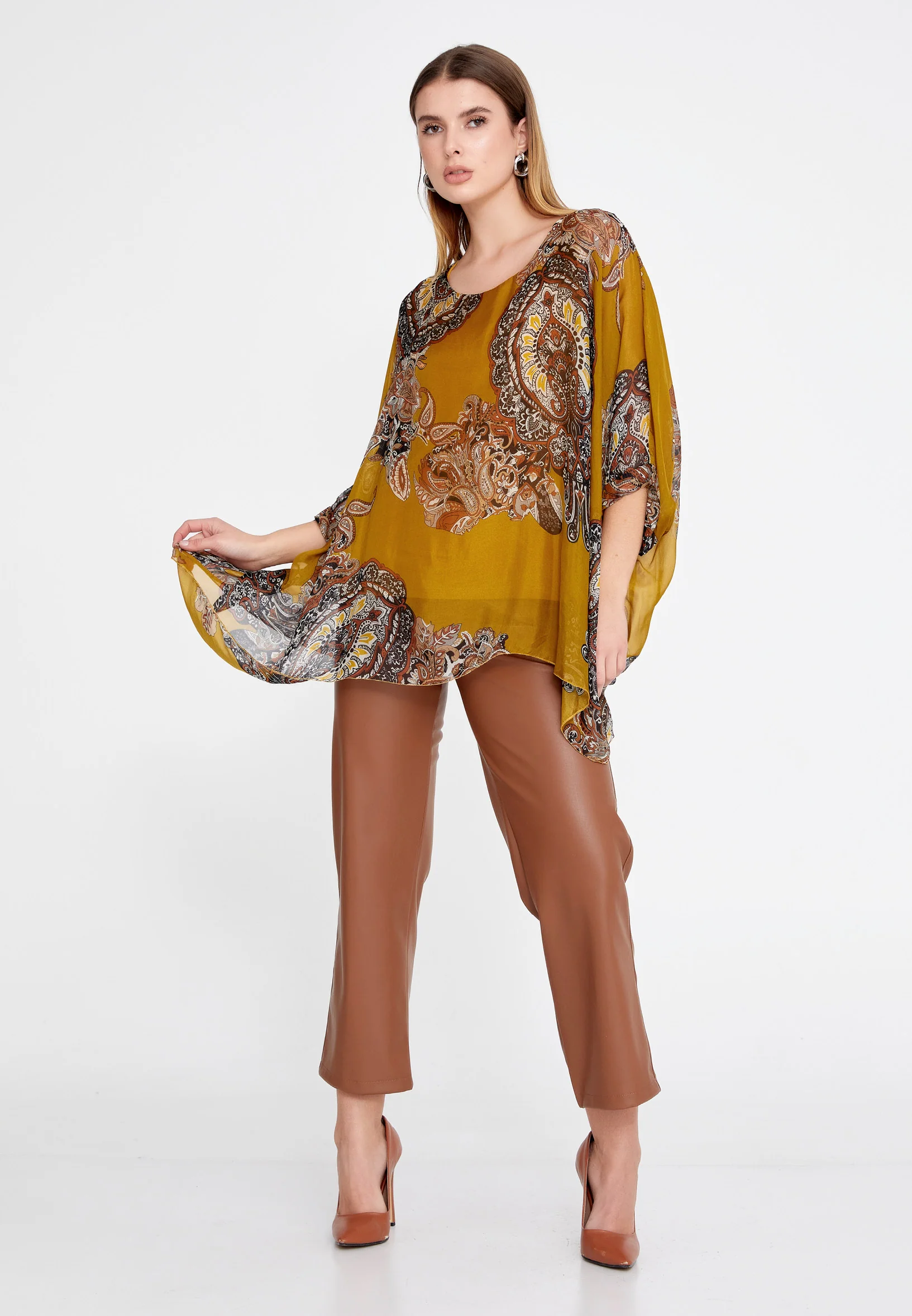 Mid-Length Floral Regular Blouse esl3473 - Image 9