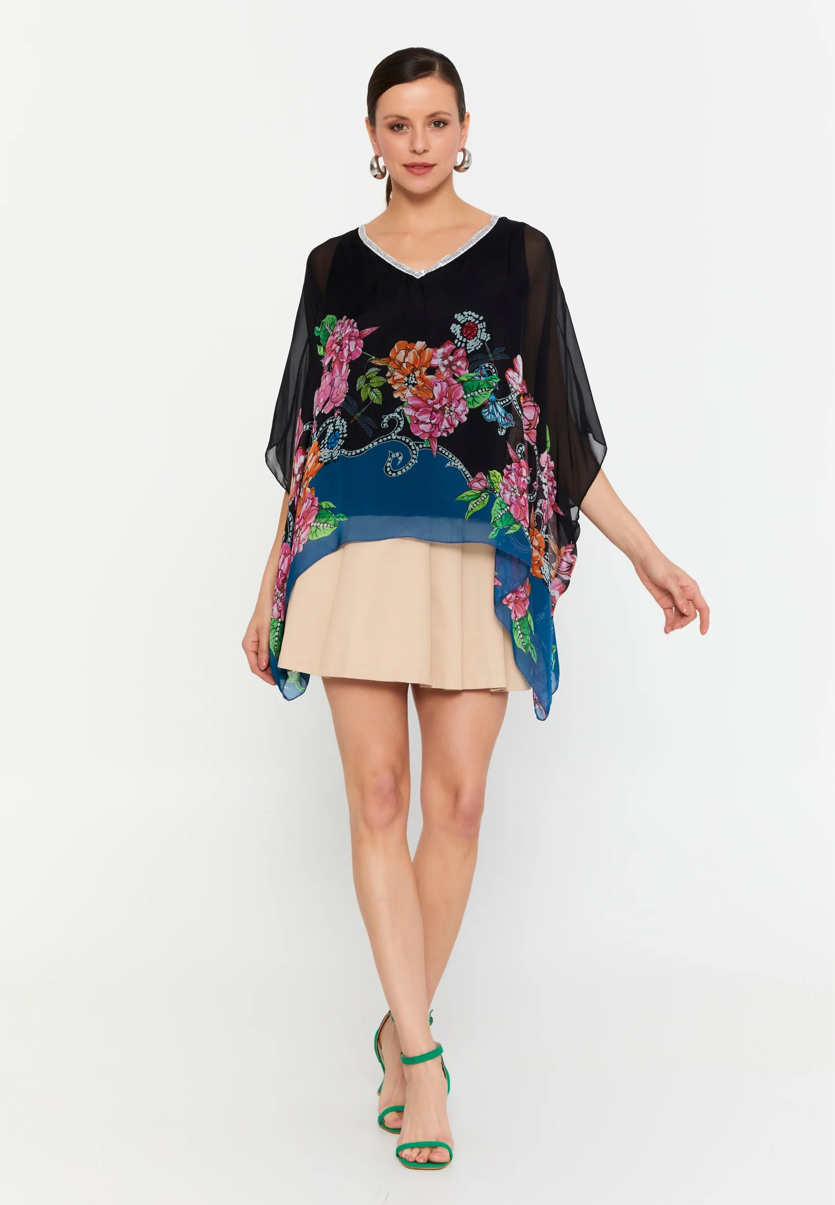 Mid-Length Floral Regular Blouse esl49141 - Image 2