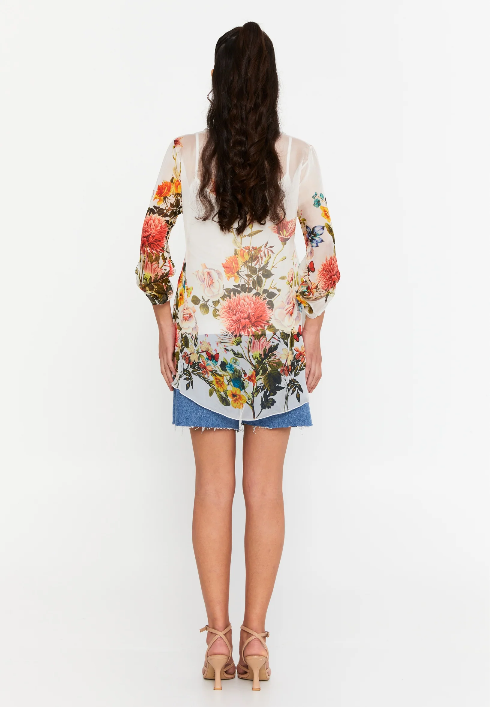 Mid-Length Floral Regular Blouse esl49370 - Image 7