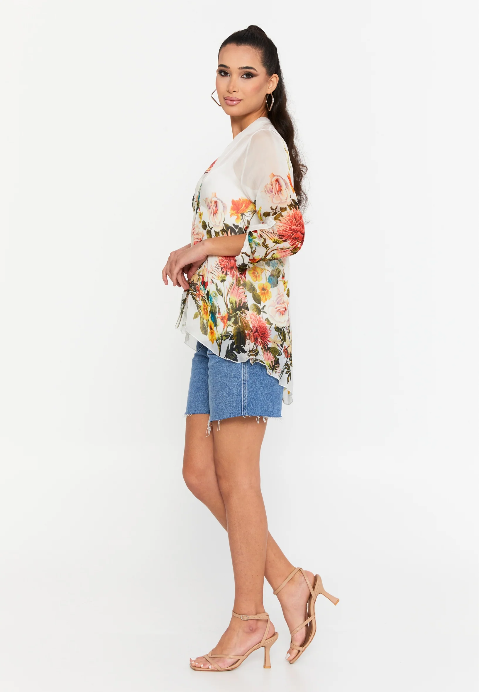Mid-Length Floral Regular Blouse esl49370 - Image 8