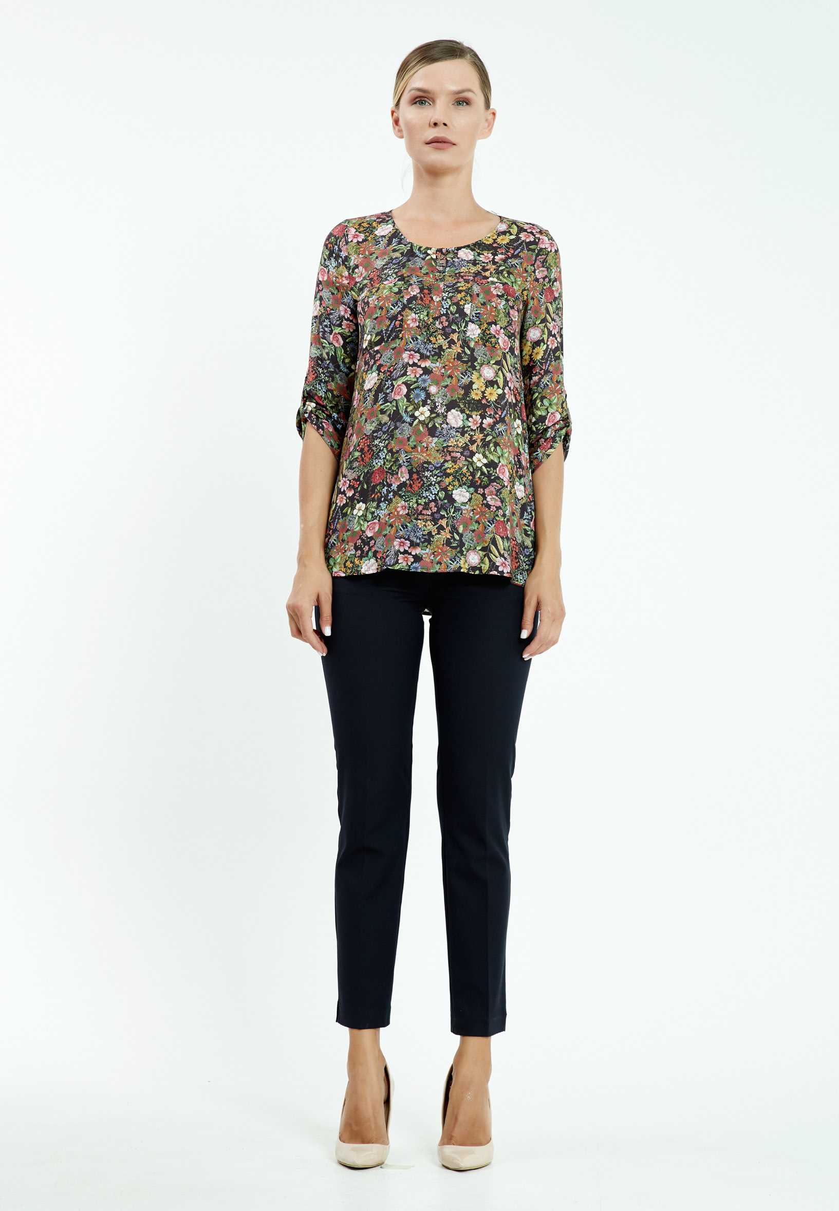 Mid-Length Floral Regular Blouse mis27310 - Image 2