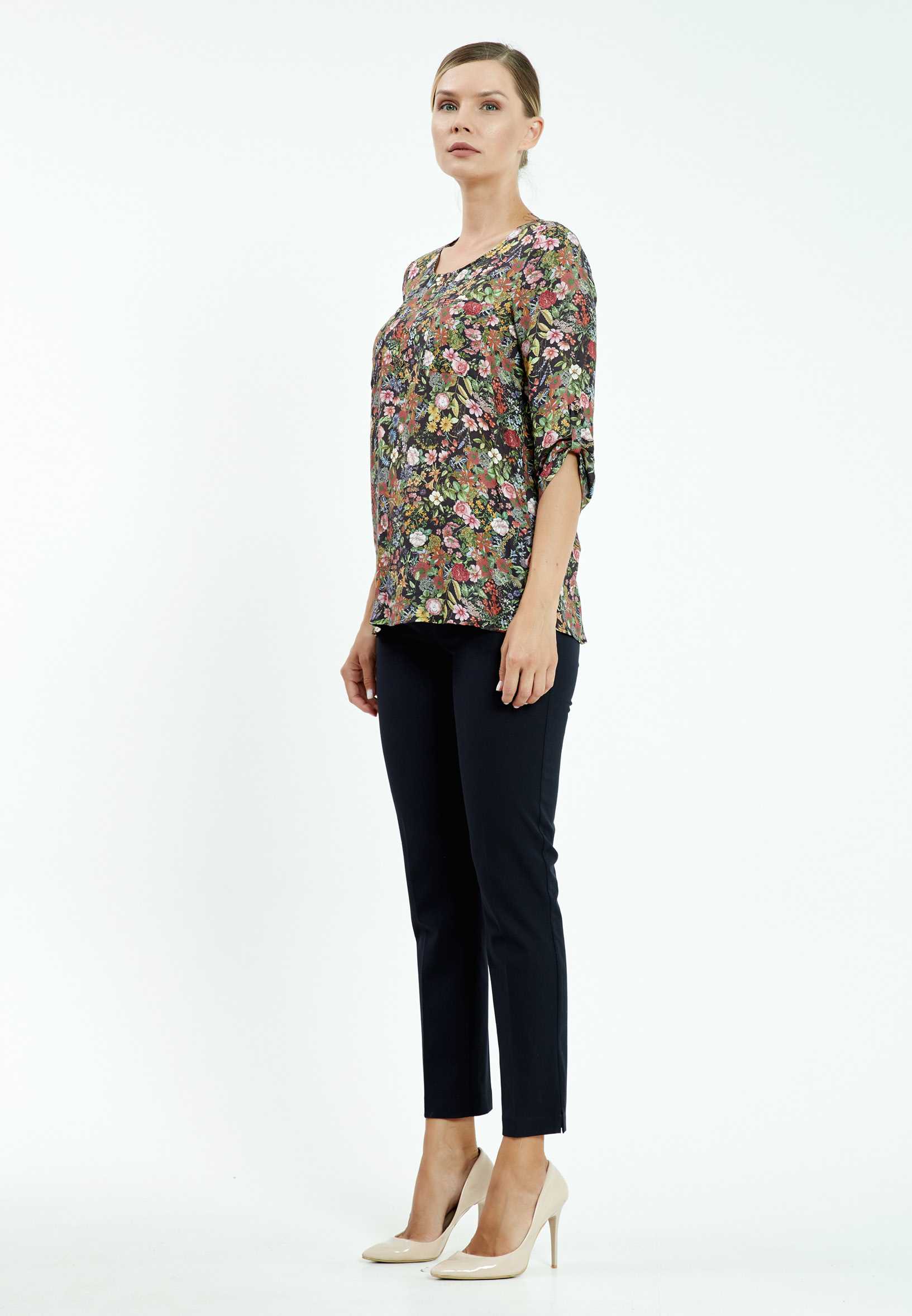 Mid-Length Floral Regular Blouse mis27310 - Image 4