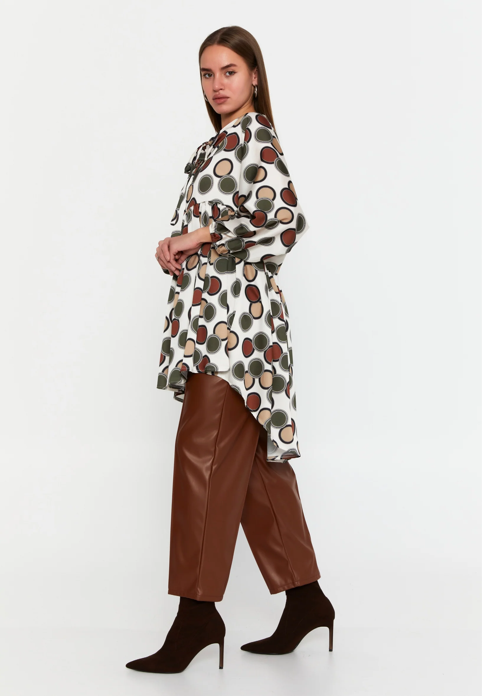 Mid-Length Geometric Regular Tunic esldw56 - Image 8