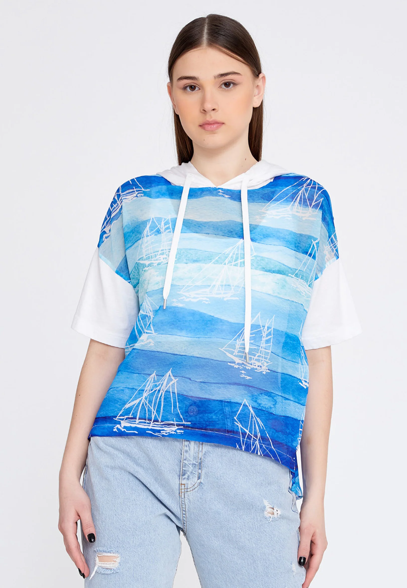 Mid-Length Graphic Regular Sweatshirt ber21y4123