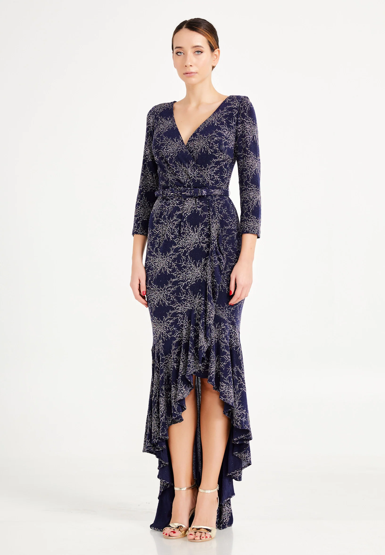 Mid-Length High-Low Lycra Column Regular Wedding Guest Dress frc6457 - Image 15