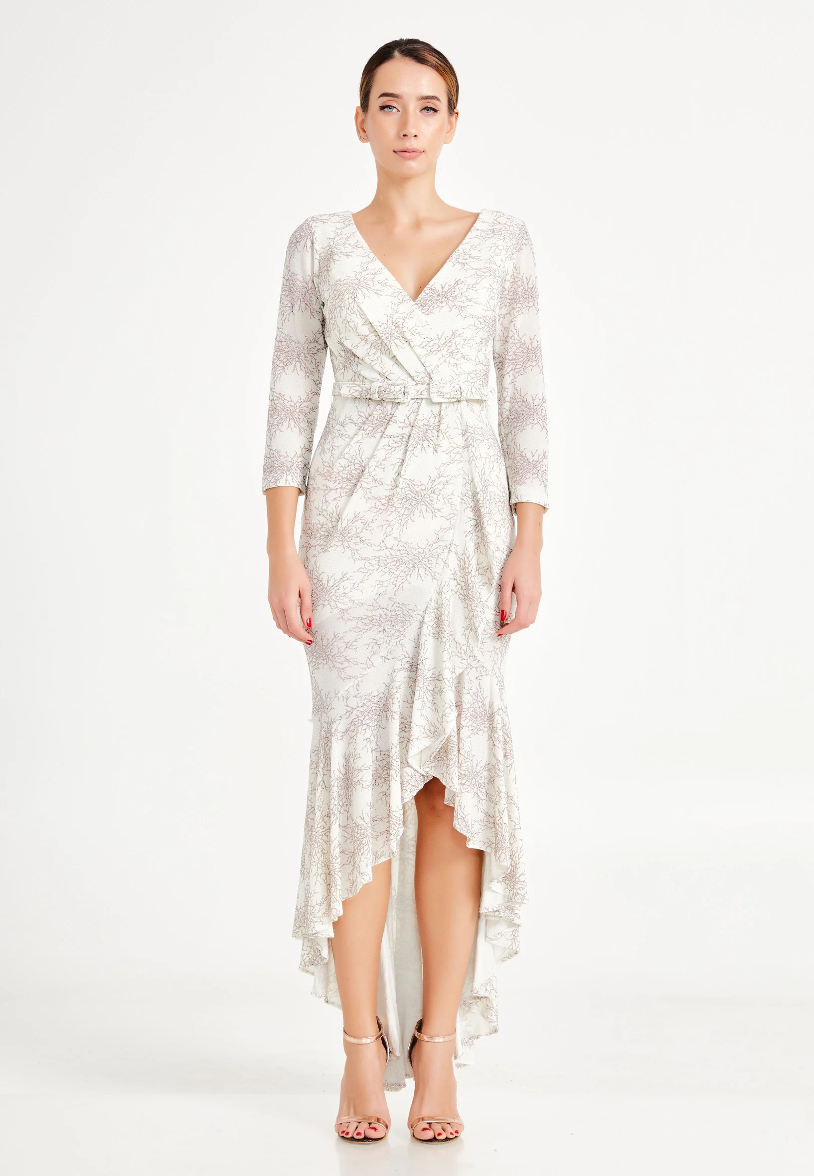 Mid-Length High-Low Lycra Column Regular Wedding Guest Dress frc6457 - Image 5