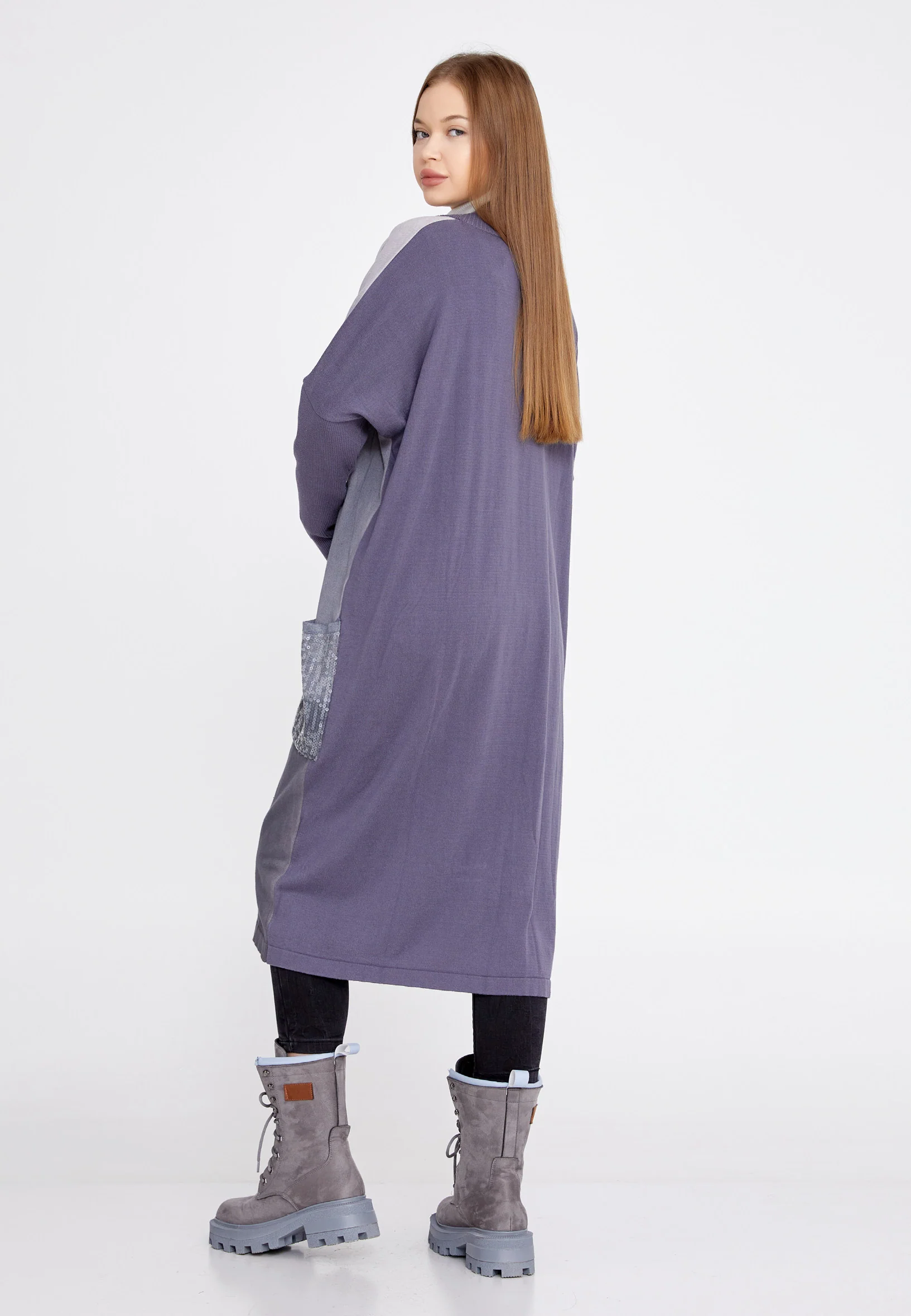 Mid-Length Knitwear Regular Cardigan huk8321 - Image 3