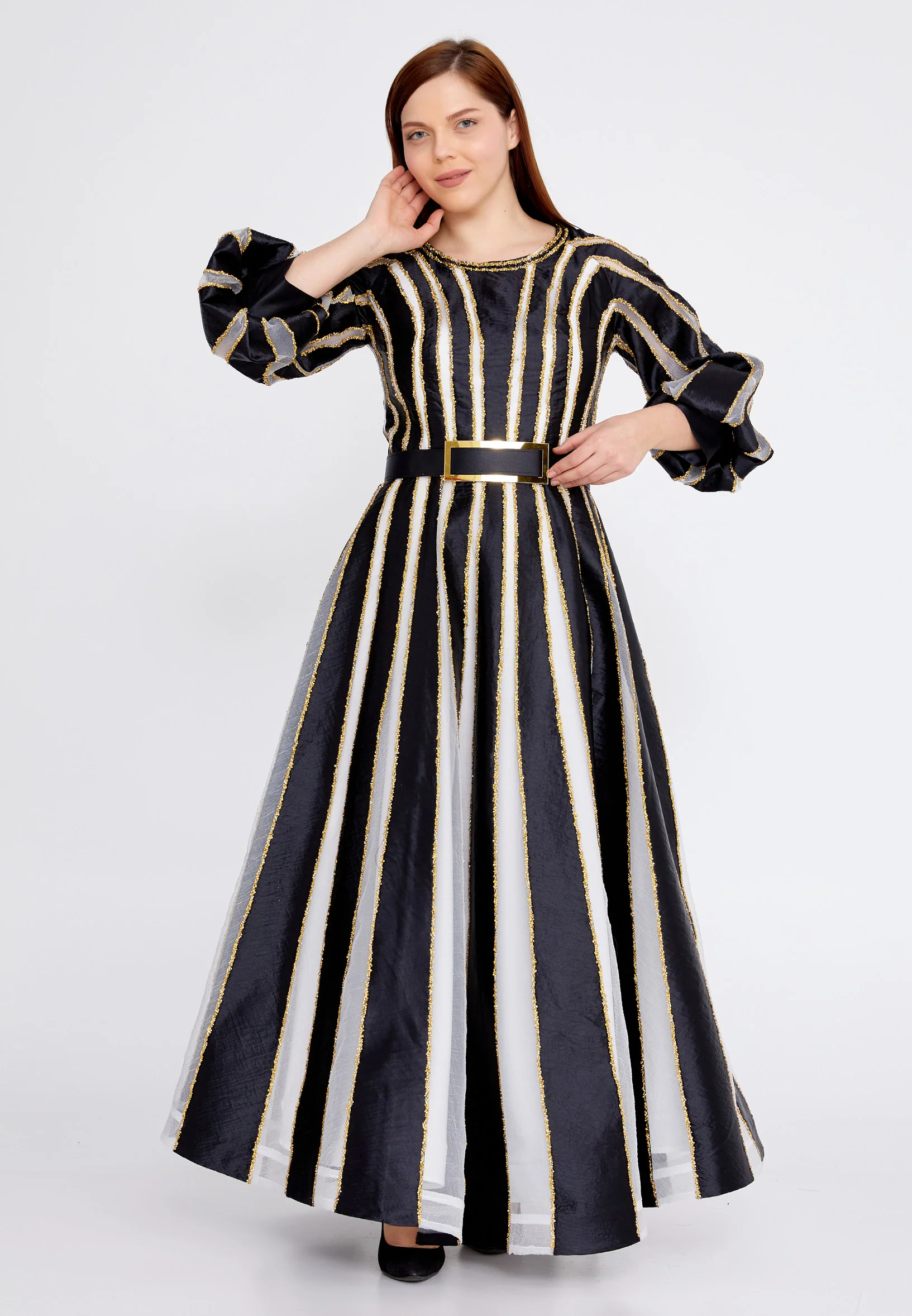 Mid-Length Maxi Chiffon A - Line Plus Size Prom Dress crm22sel0883-b