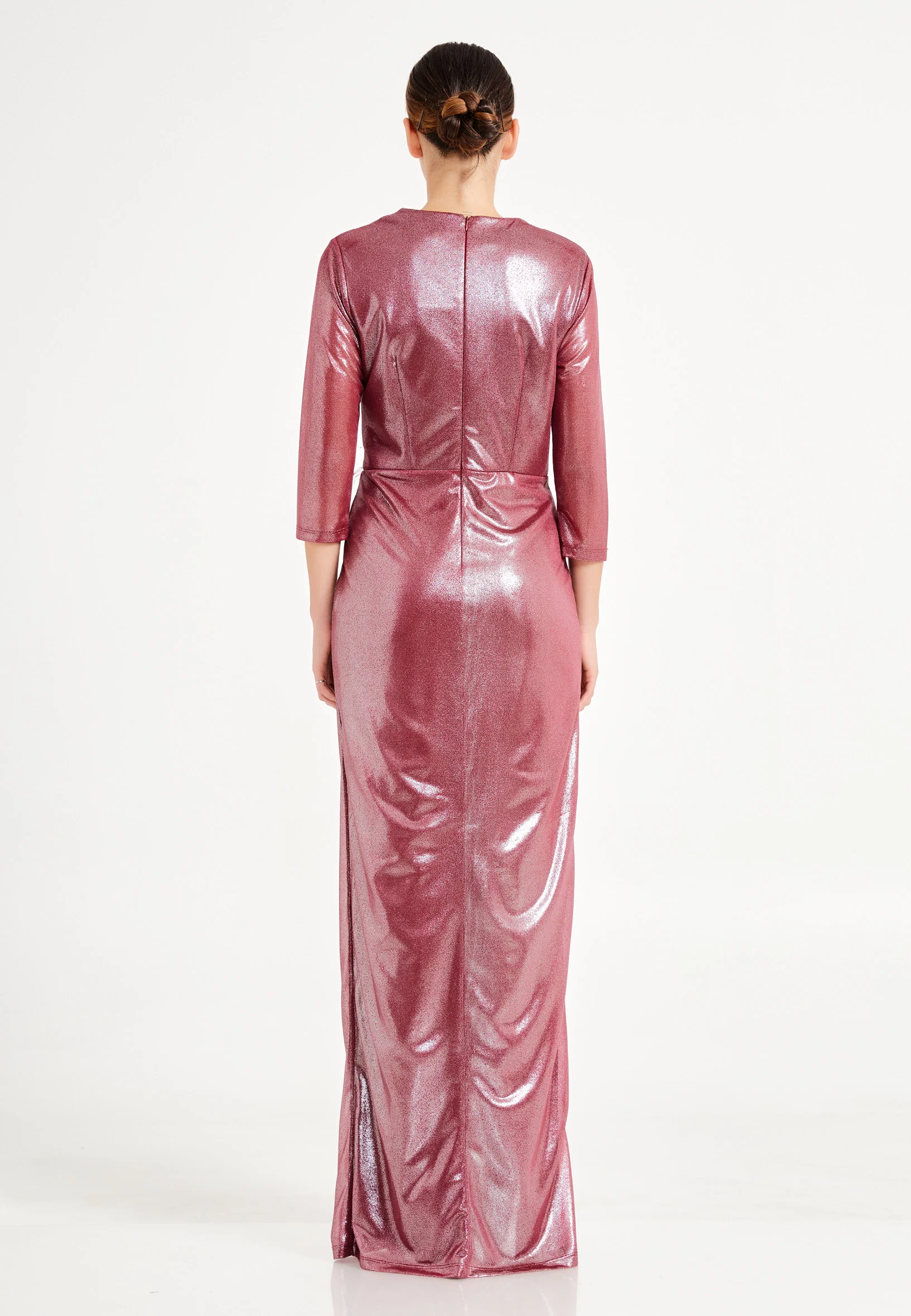 Mid-Length Maxi Chiffon Bodycon Regular Wedding Guest Dress pnl7040 - Image 10