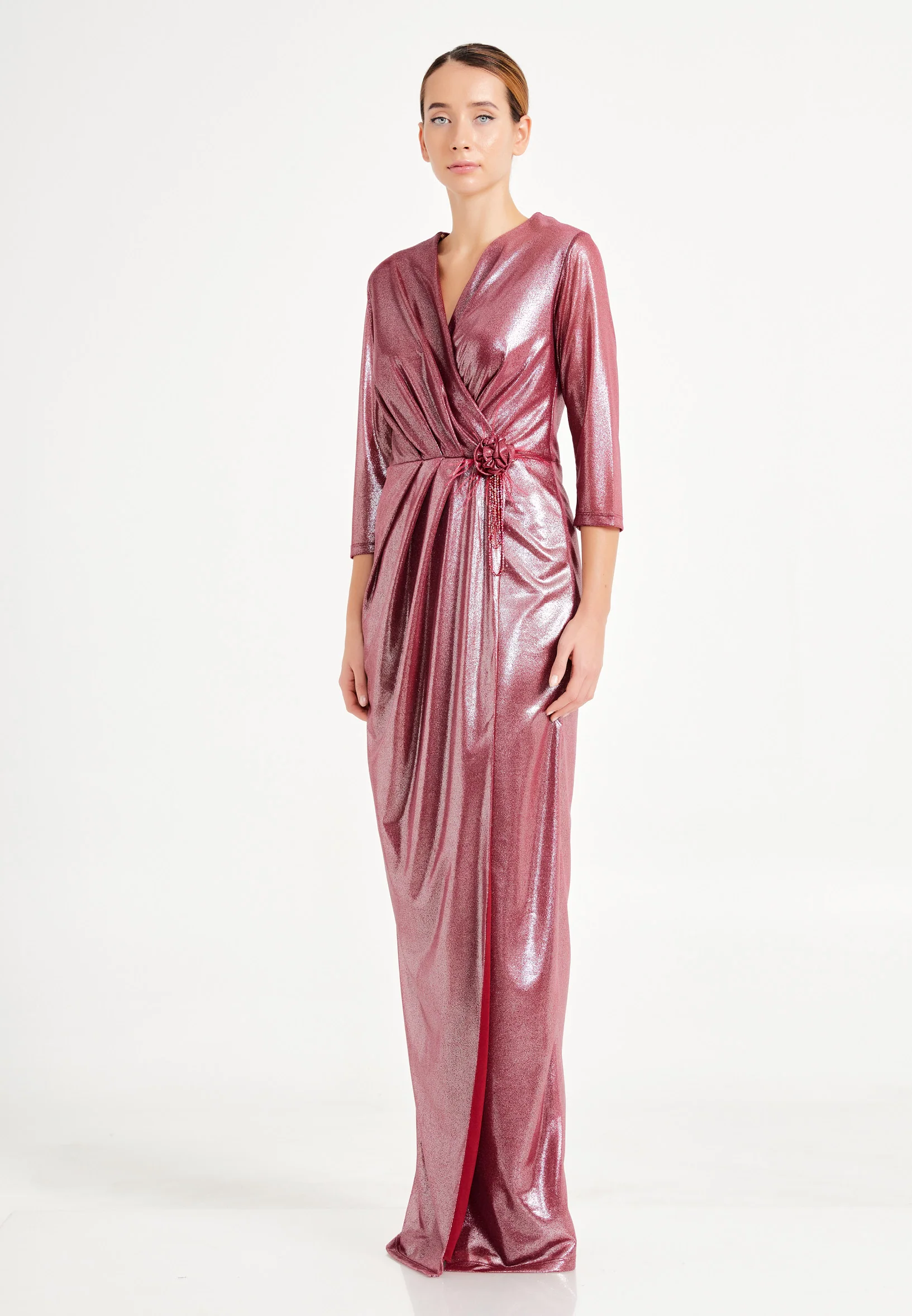 Mid-Length Maxi Chiffon Bodycon Regular Wedding Guest Dress pnl7040 - Image 11
