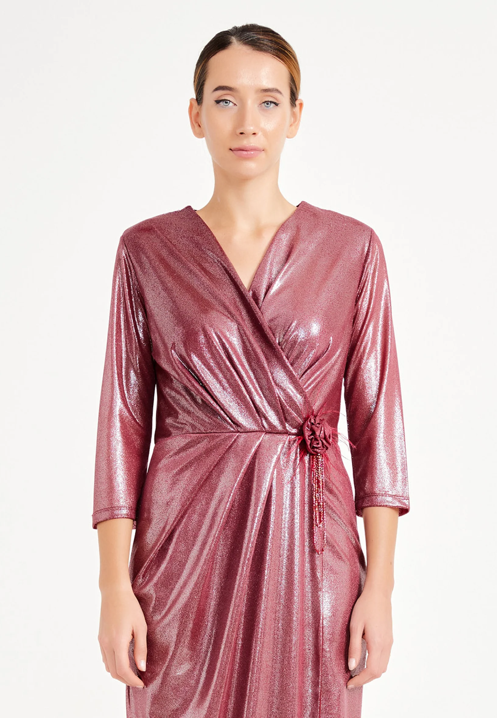 Mid-Length Maxi Chiffon Bodycon Regular Wedding Guest Dress pnl7040 - Image 12