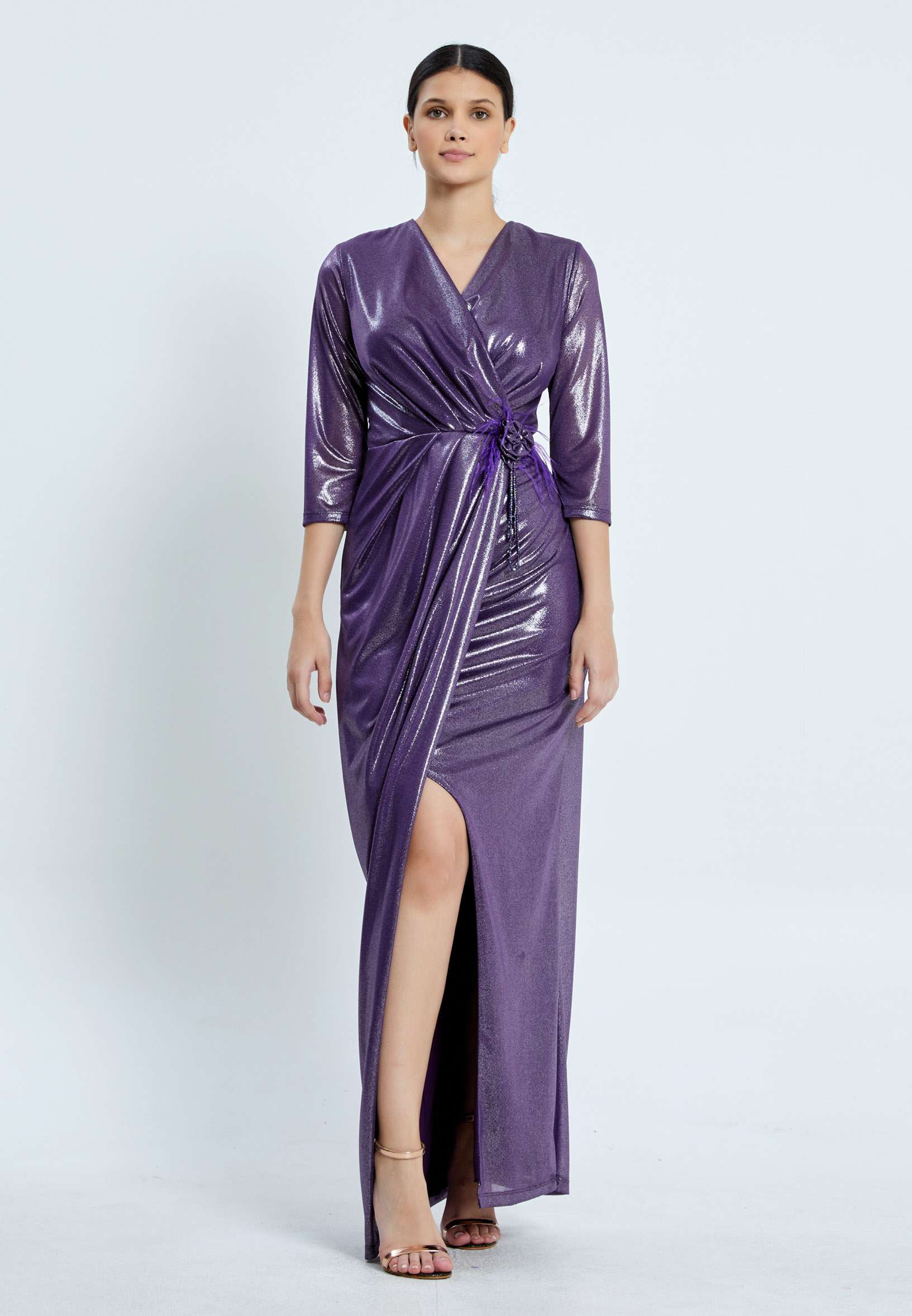Mid-Length Maxi Chiffon Bodycon Regular Wedding Guest Dress pnl7040 - Image 13