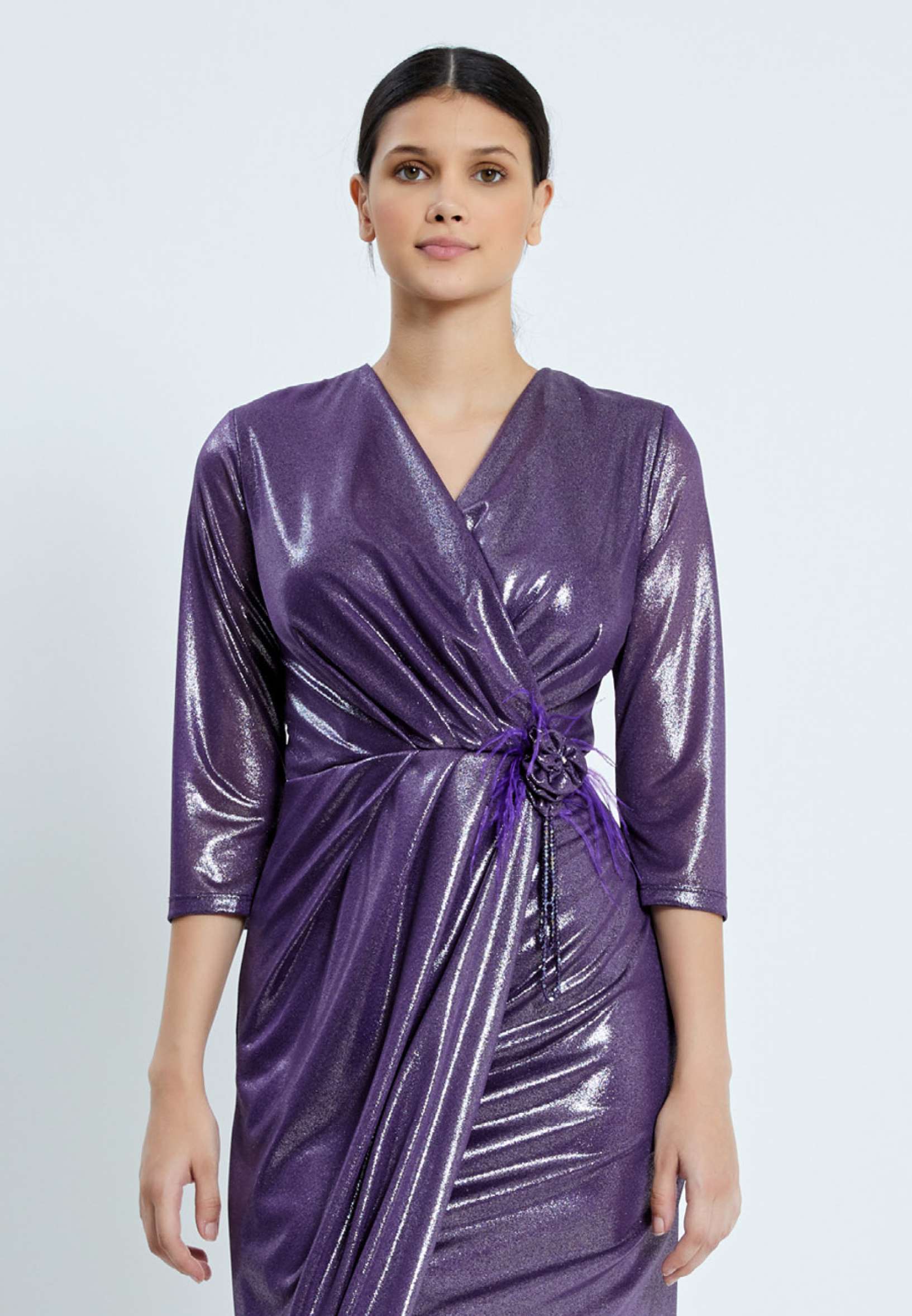 Mid-Length Maxi Chiffon Bodycon Regular Wedding Guest Dress pnl7040 - Image 16