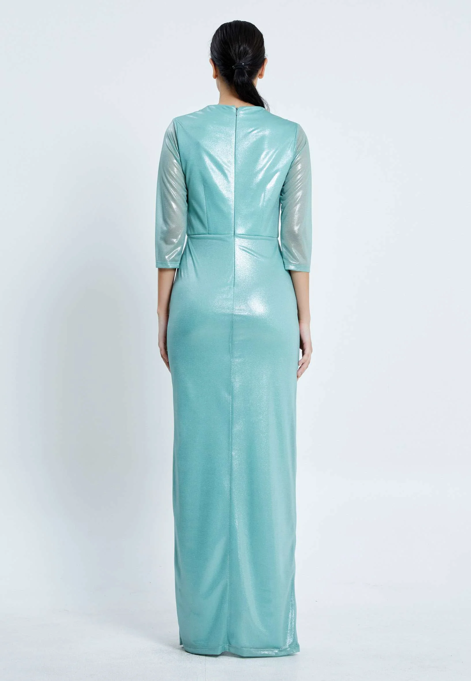Mid-Length Maxi Chiffon Bodycon Regular Wedding Guest Dress pnl7040 - Image 18