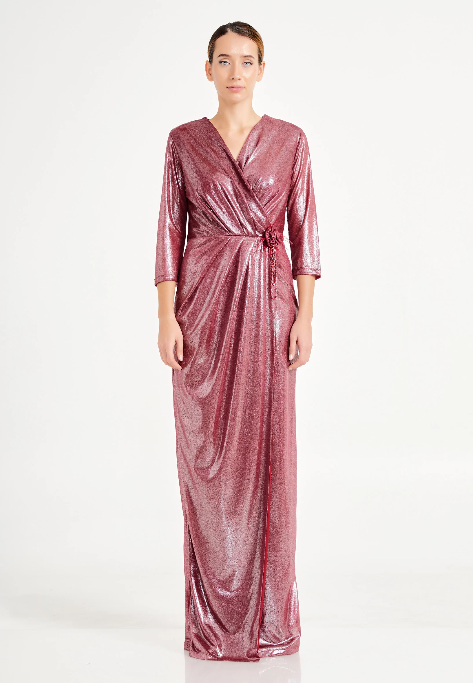 Mid-Length Maxi Chiffon Bodycon Regular Wedding Guest Dress pnl7040 - Image 9