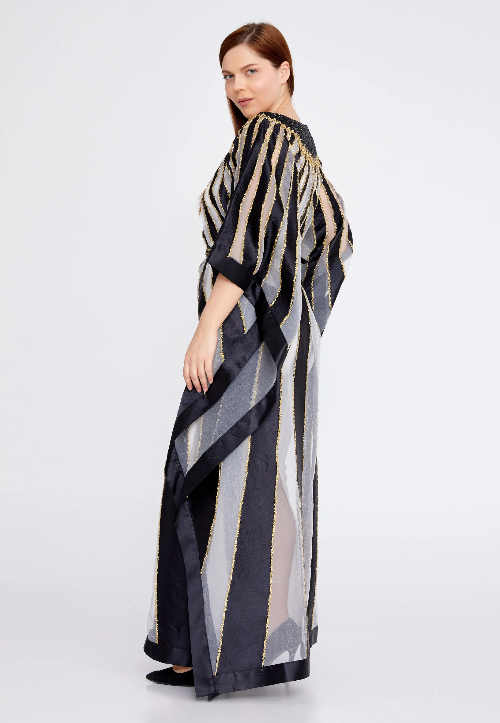 Mid-Length Maxi Chiffon Column Plus Size Prom Dress crm0884-b - Image 3