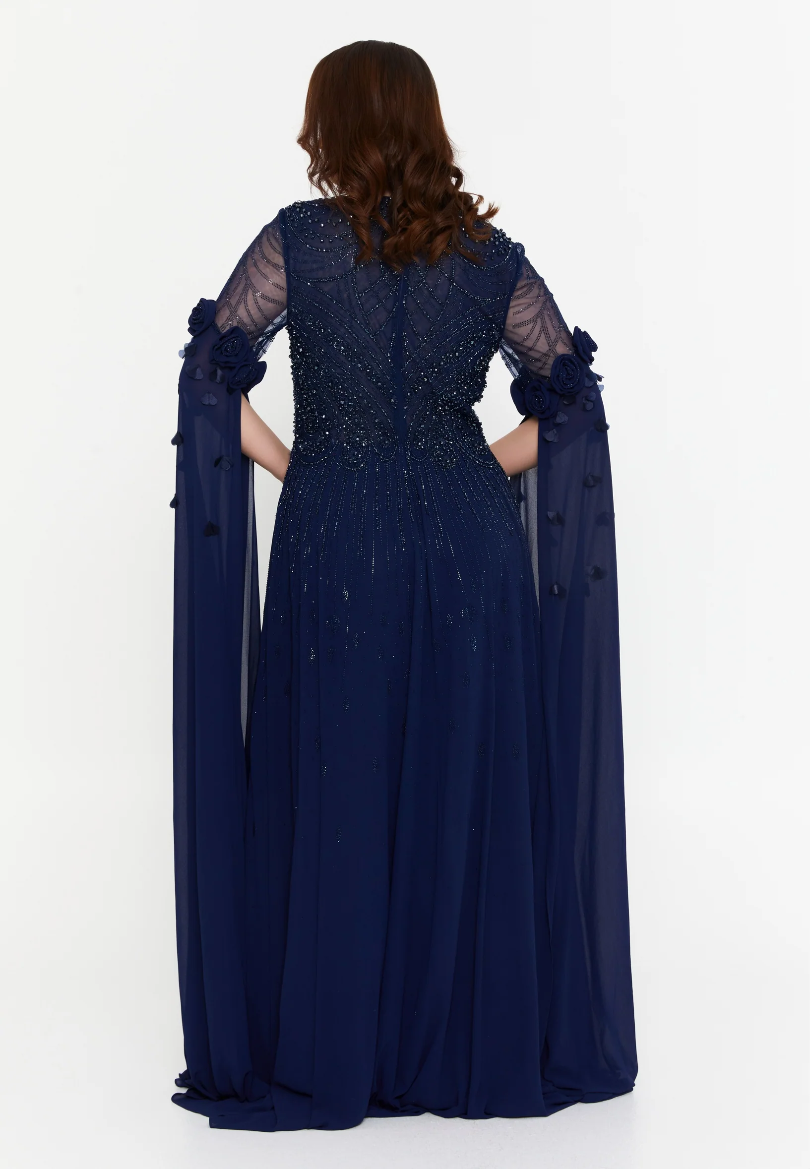 Mid-Length Maxi Chiffon Column Plus Size Wedding Guest Dress mti030117 - Image 10