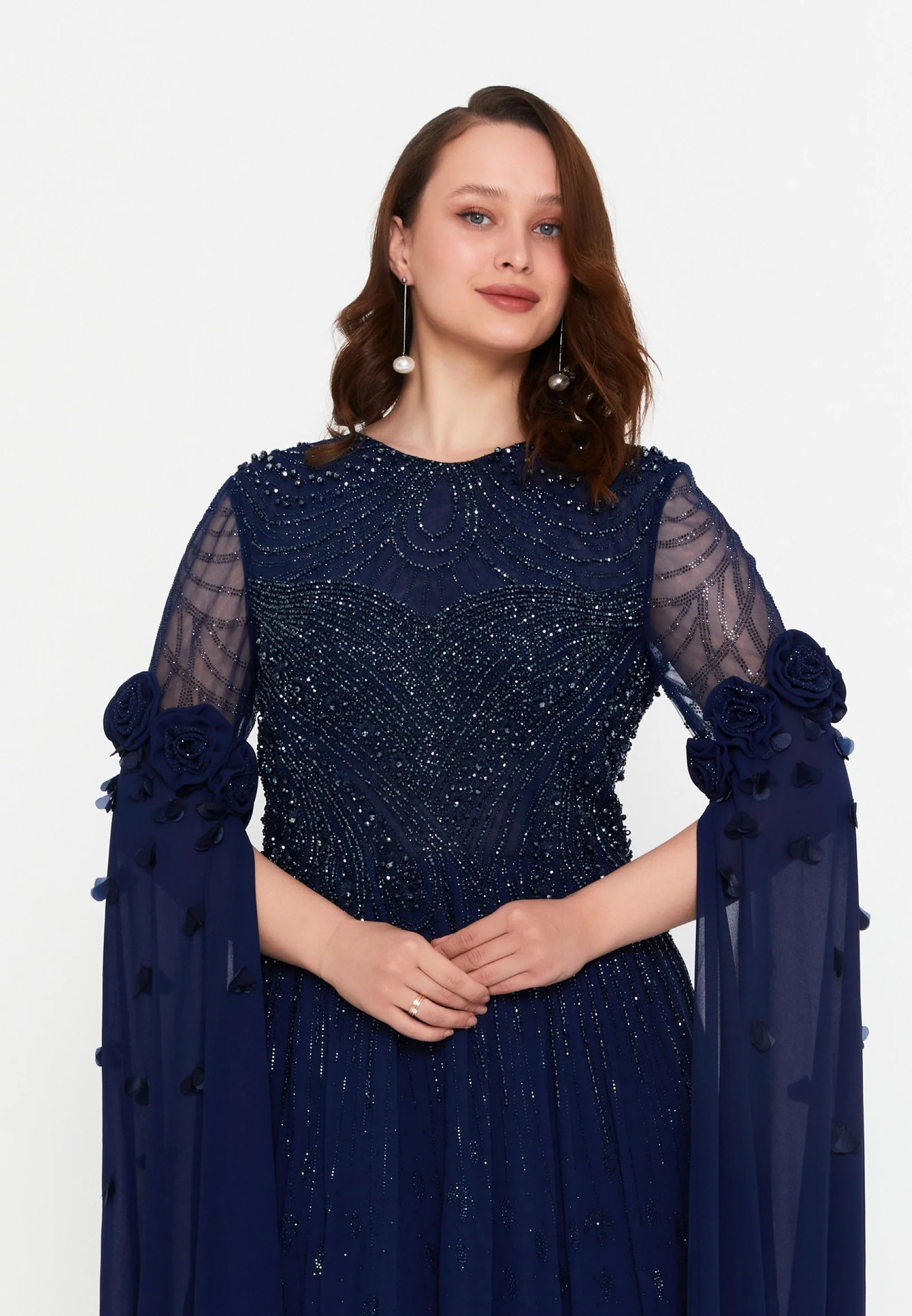 Mid-Length Maxi Chiffon Column Plus Size Wedding Guest Dress mti030117 - Image 12