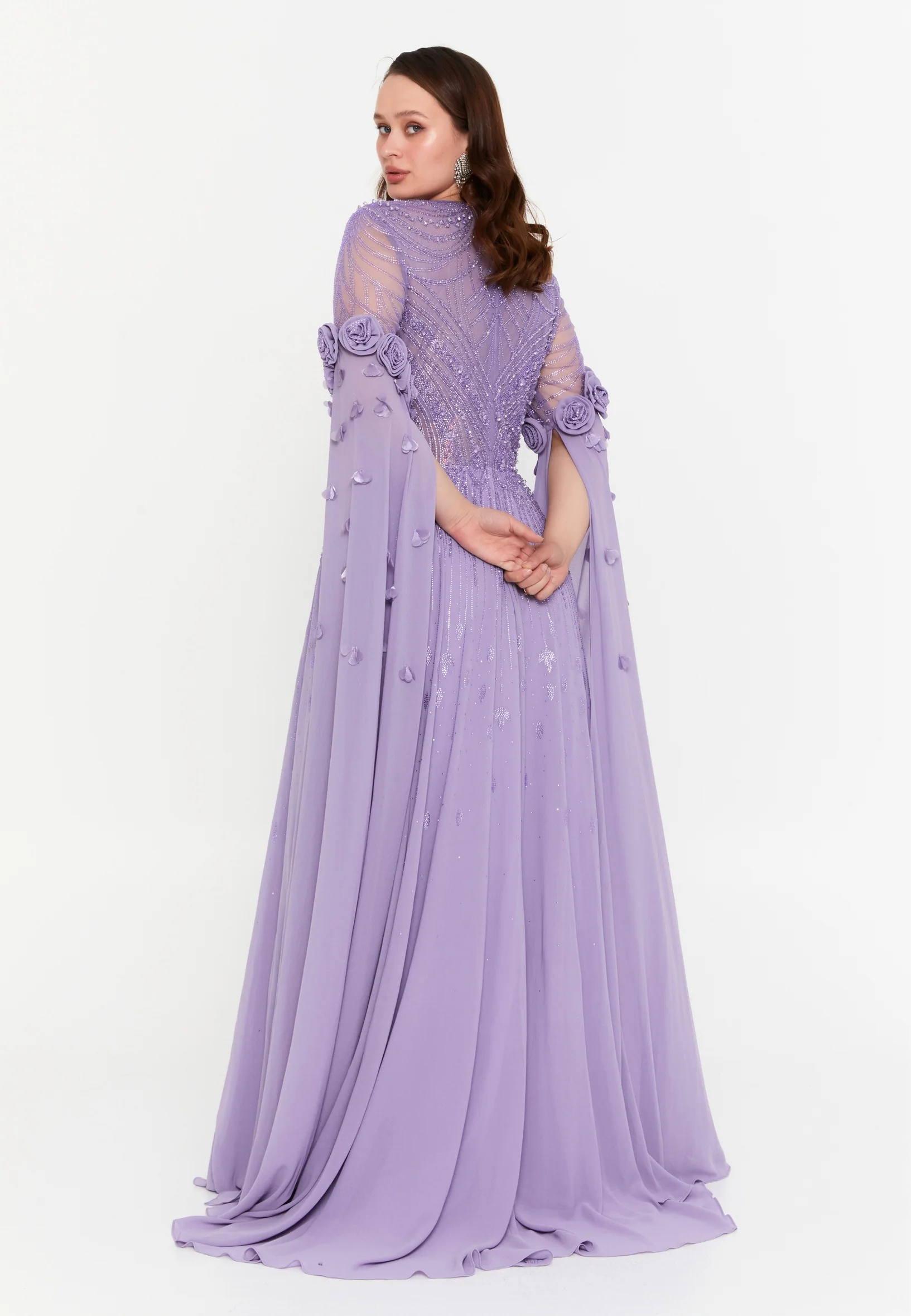 Mid-Length Maxi Chiffon Column Plus Size Wedding Guest Dress mti030117 - Image 6