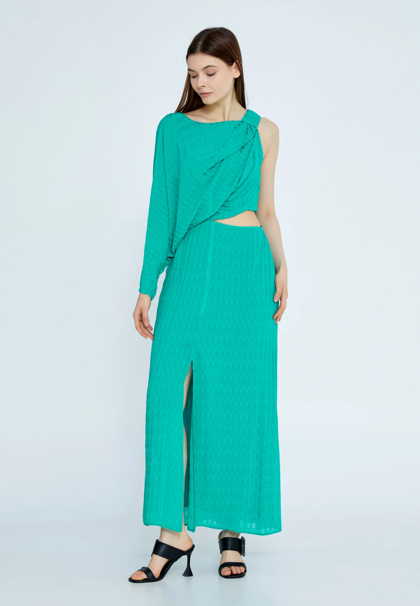 Mid-Length Maxi Chiffon Column Regular Casual Dress kmy24y40443 - Image 5