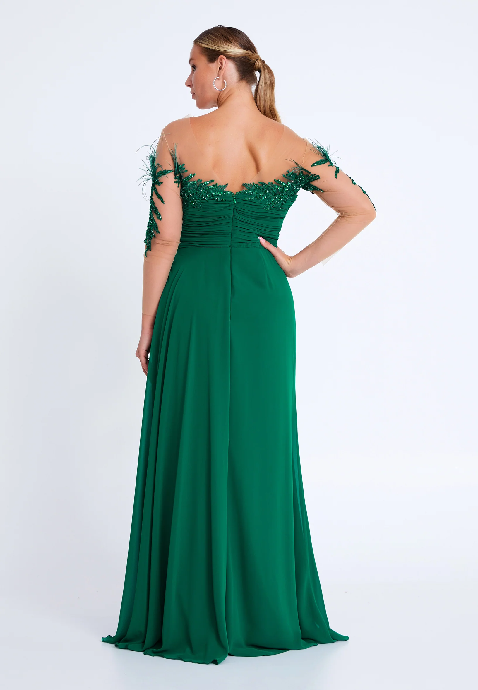 Mid-Length Maxi Chiffon Column Regular Wedding Guest Dress omn474 - Image 2