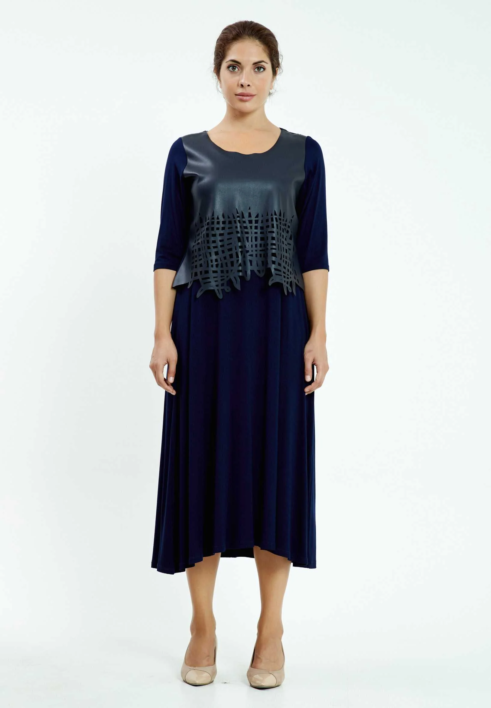 Mid-Length Maxi Column Plus Size Casual Dress ayb18k7910 - Image 5