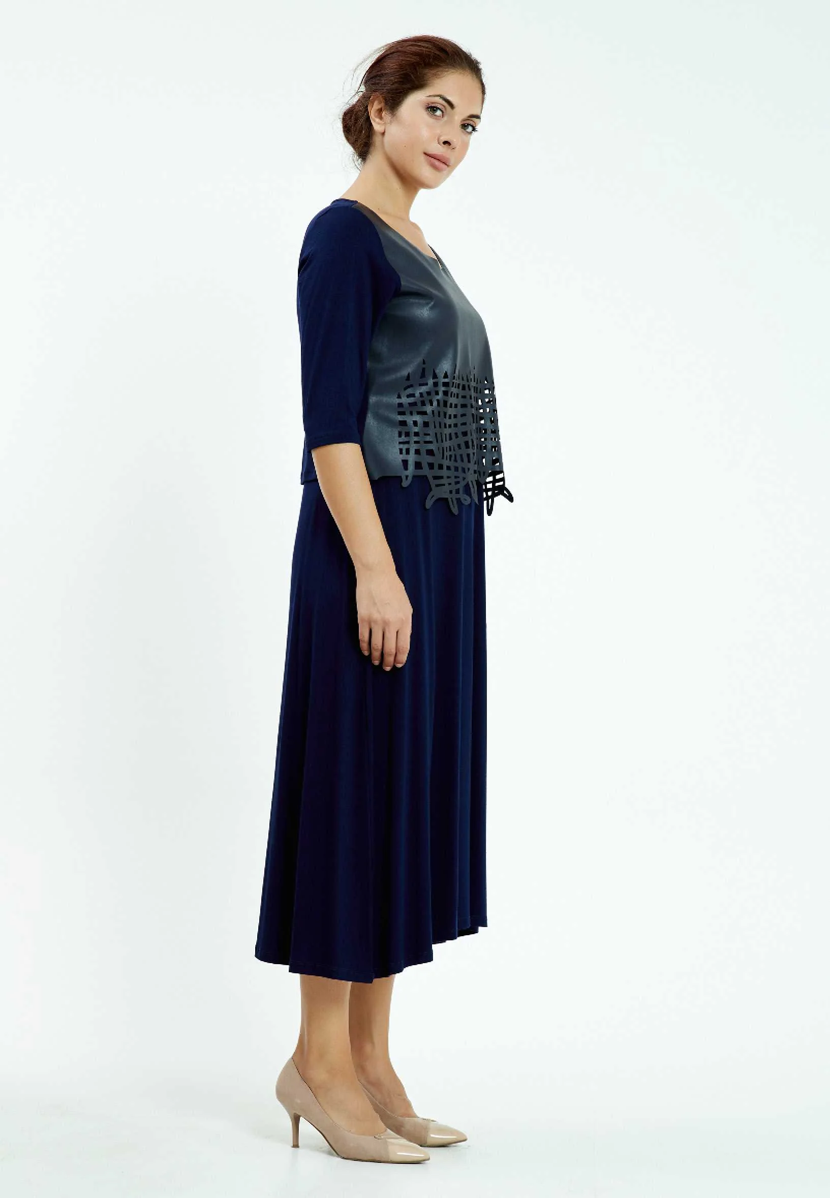 Mid-Length Maxi Column Plus Size Casual Dress ayb18k7910 - Image 7