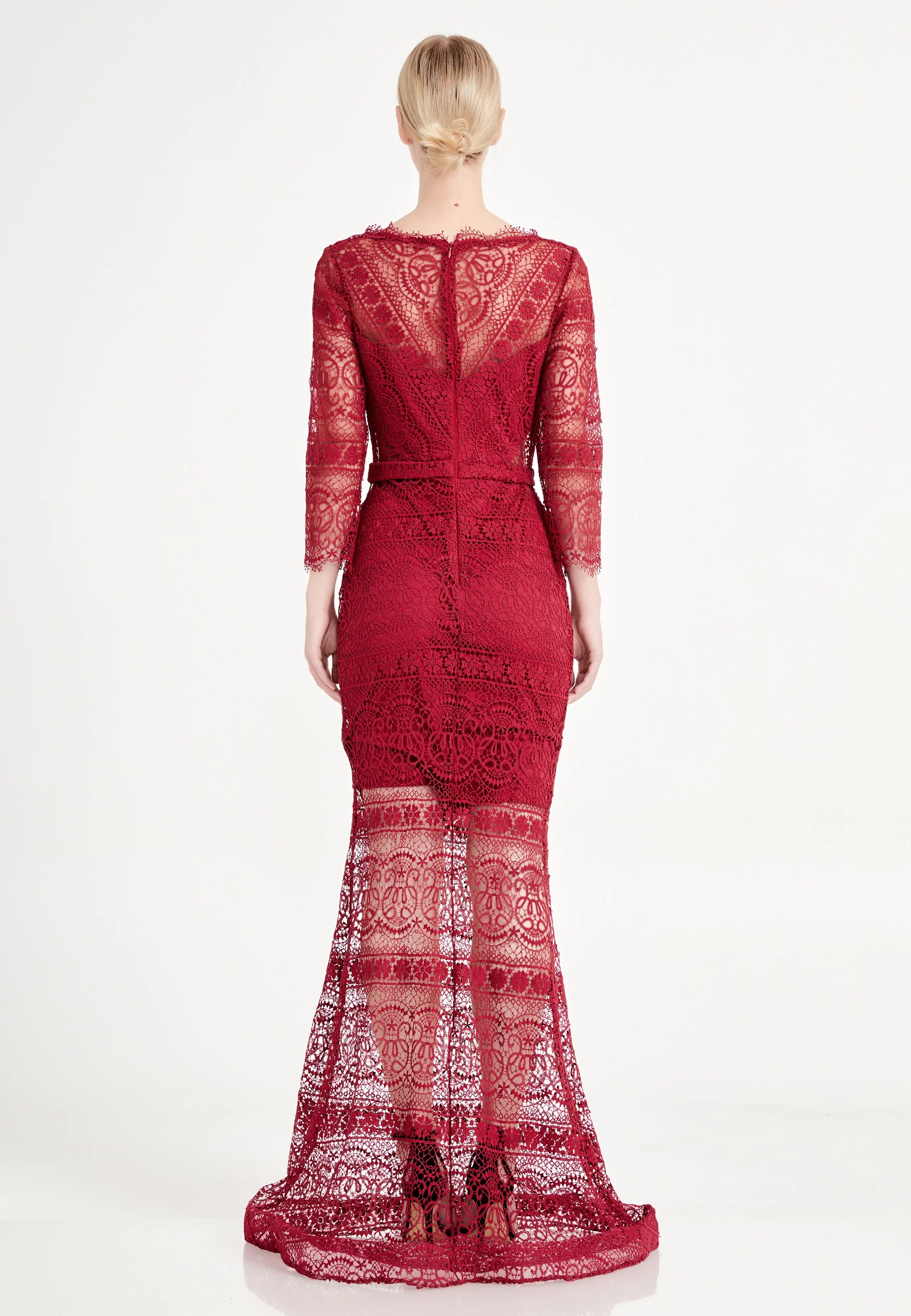 Mid-Length Maxi Lace Mermaid Regular Wedding Guest Dress frc6263 - Image 10