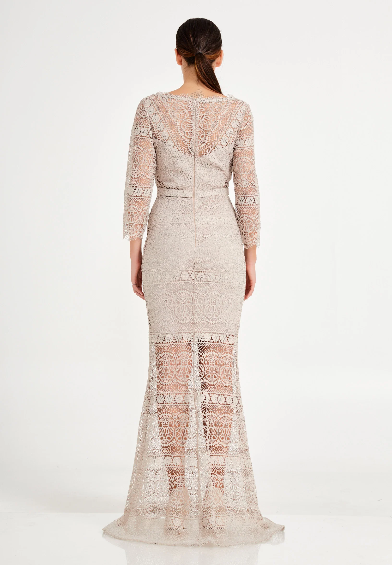 Mid-Length Maxi Lace Mermaid Regular Wedding Guest Dress frc6263 - Image 2