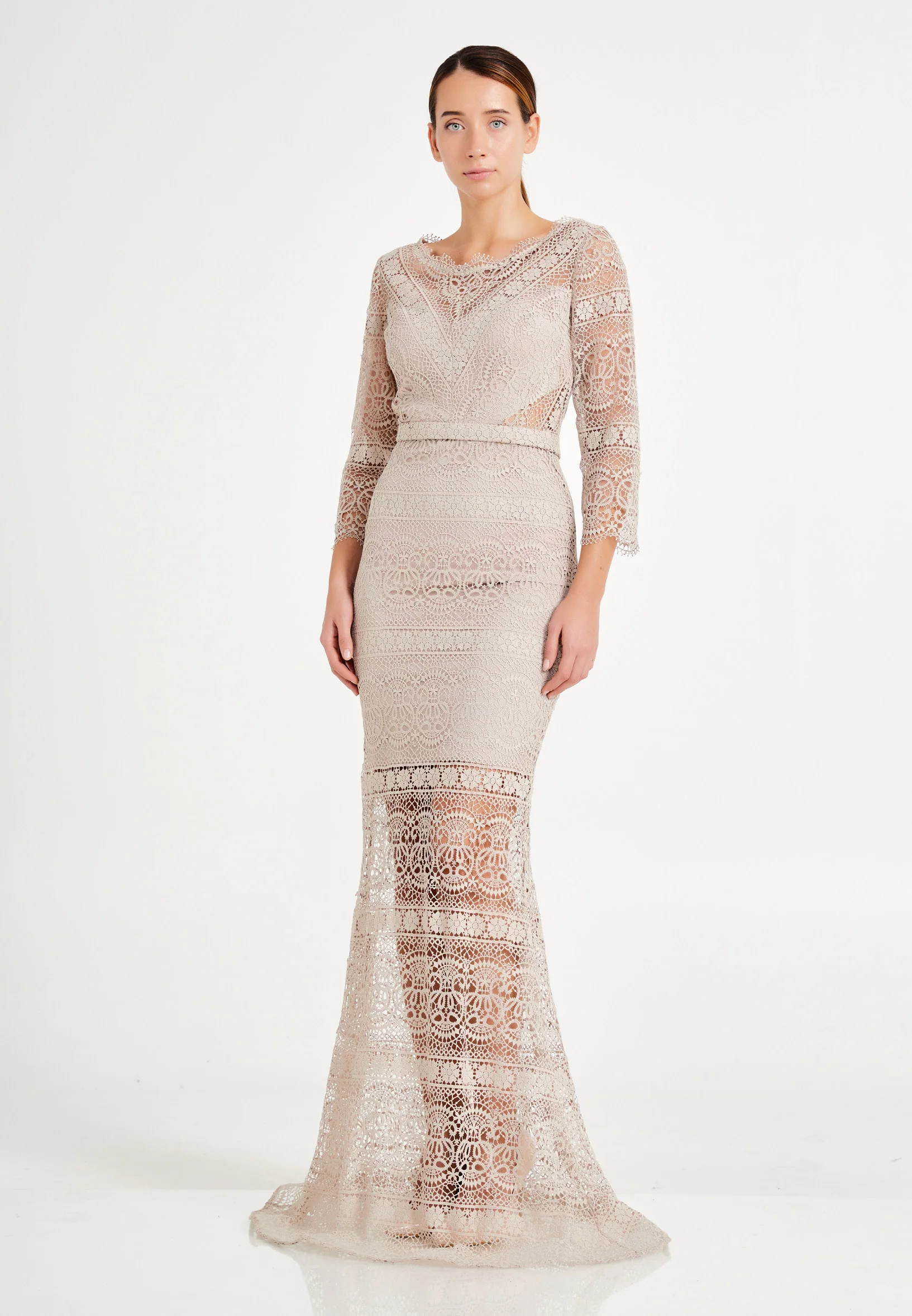 Mid-Length Maxi Lace Mermaid Regular Wedding Guest Dress frc6263 - Image 3