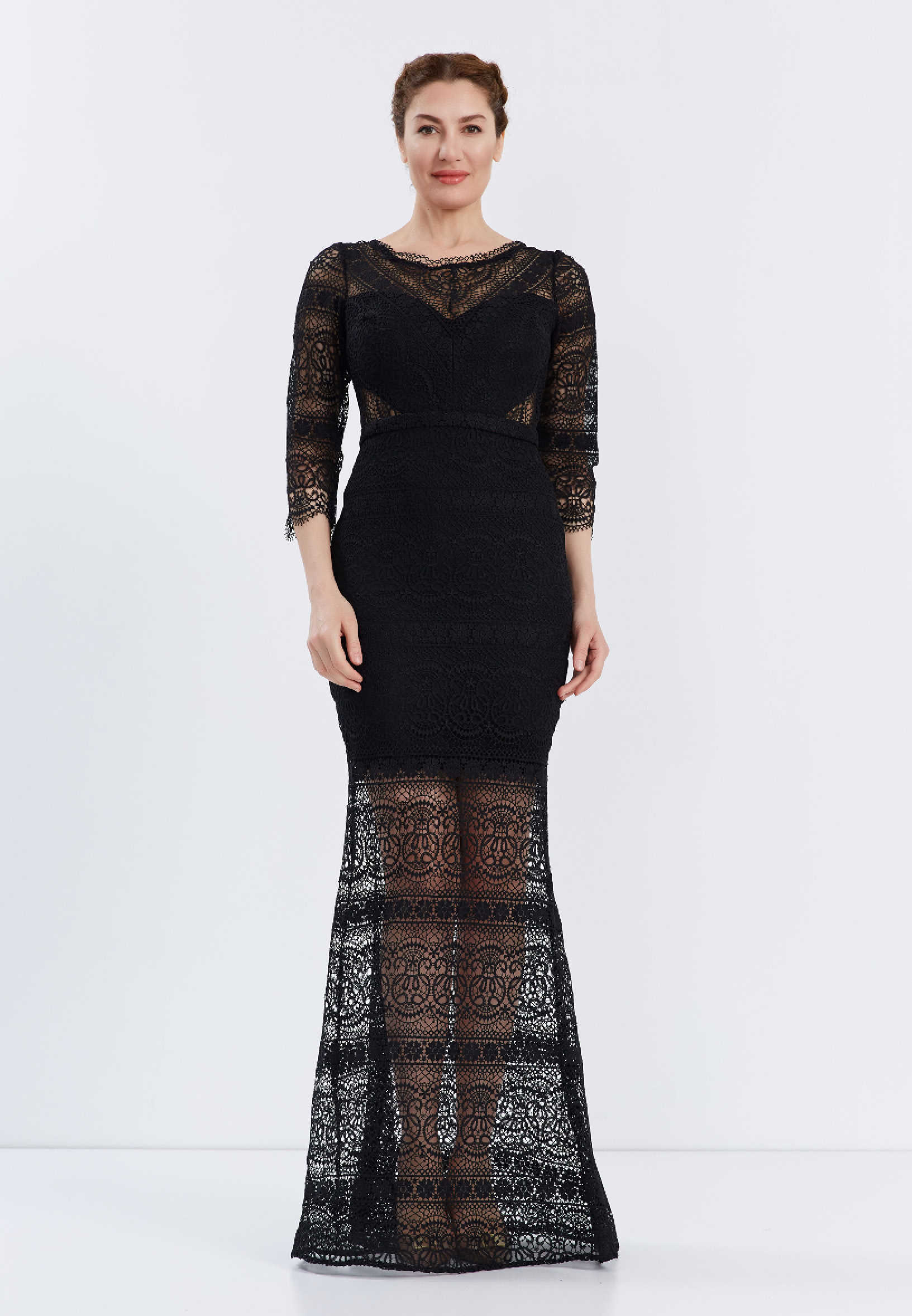 Mid-Length Maxi Lace Mermaid Regular Wedding Guest Dress frc6263 - Image 5