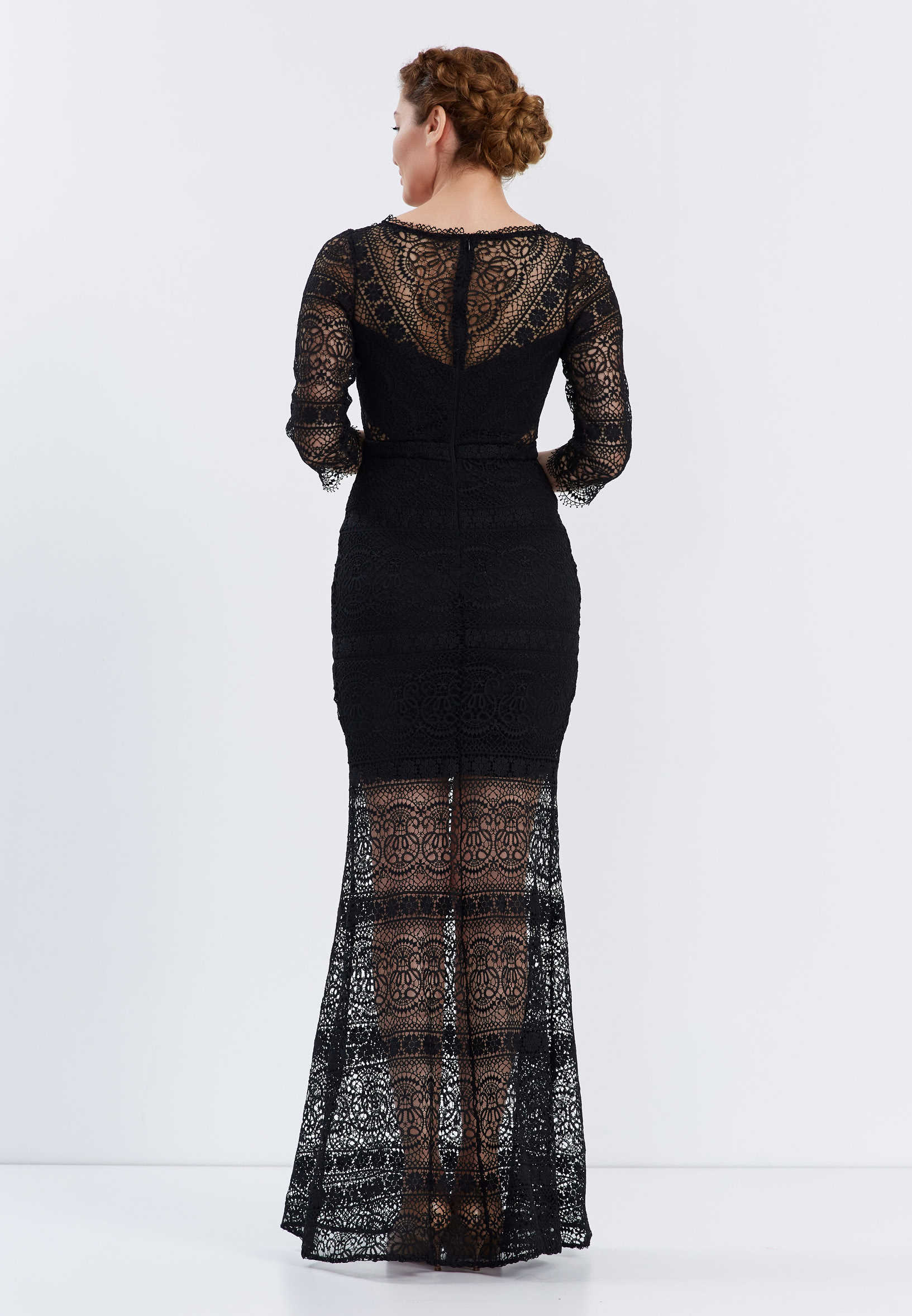 Mid-Length Maxi Lace Mermaid Regular Wedding Guest Dress frc6263 - Image 6