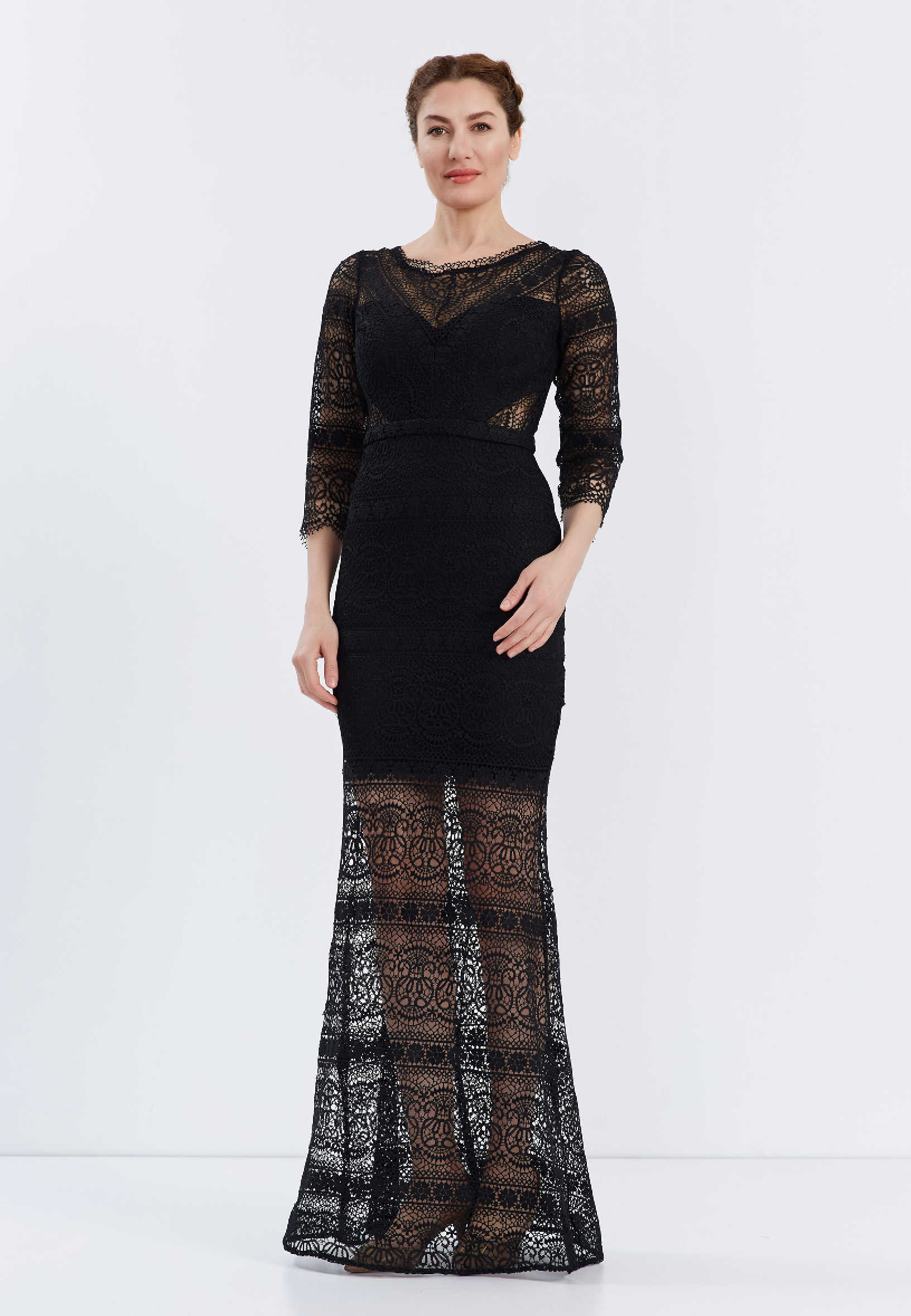 Mid-Length Maxi Lace Mermaid Regular Wedding Guest Dress frc6263 - Image 7