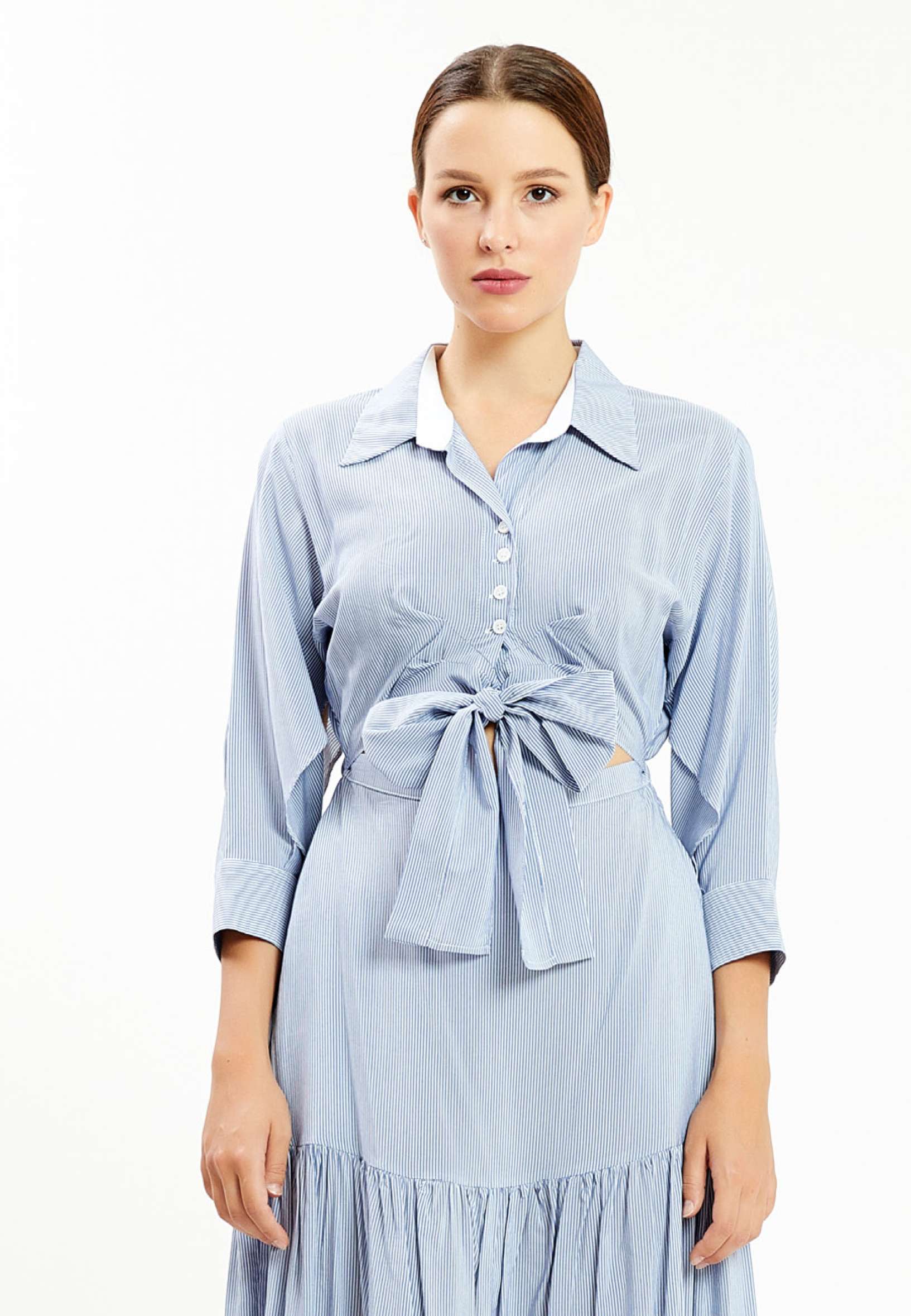 Mid-Length Maxi Linen Column Regular Casual Dress kmy40419 - Image 4