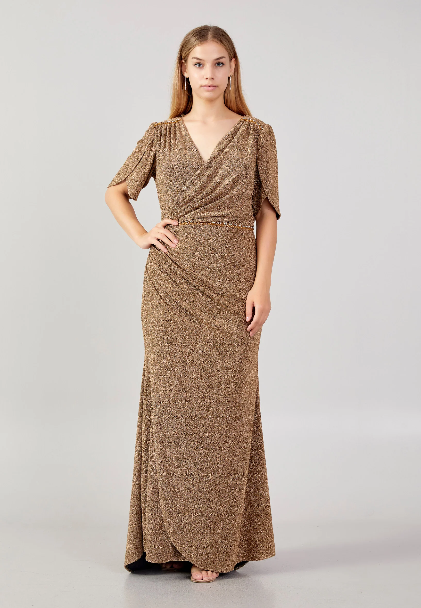 Mid-Length Maxi Lycra Column Plus Size Wedding Guest Dress swr2187-b - Image 13