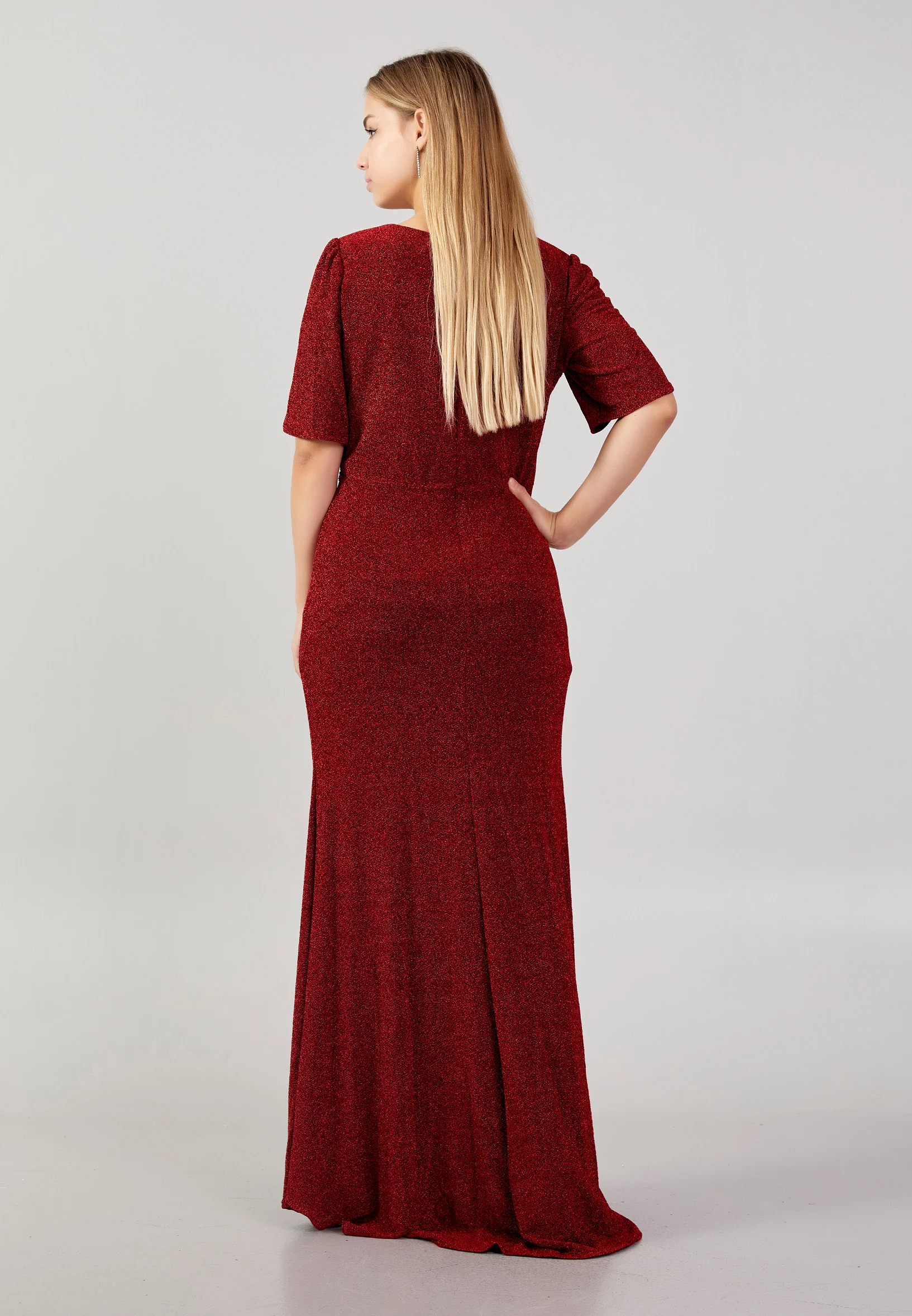 Mid-Length Maxi Lycra Column Plus Size Wedding Guest Dress swr2187-b - Image 22