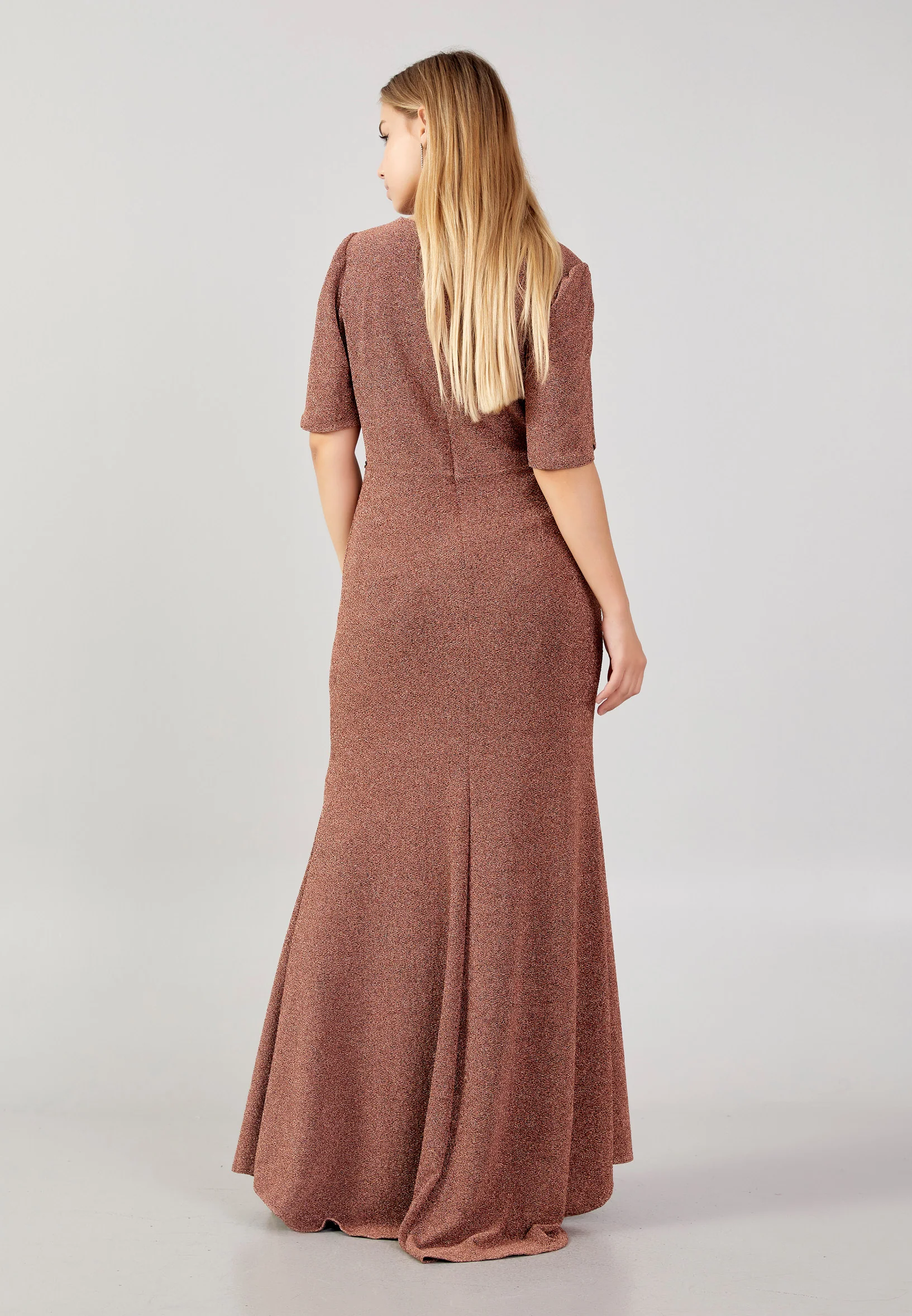 Mid-Length Maxi Lycra Column Plus Size Wedding Guest Dress swr2187-b - Image 6