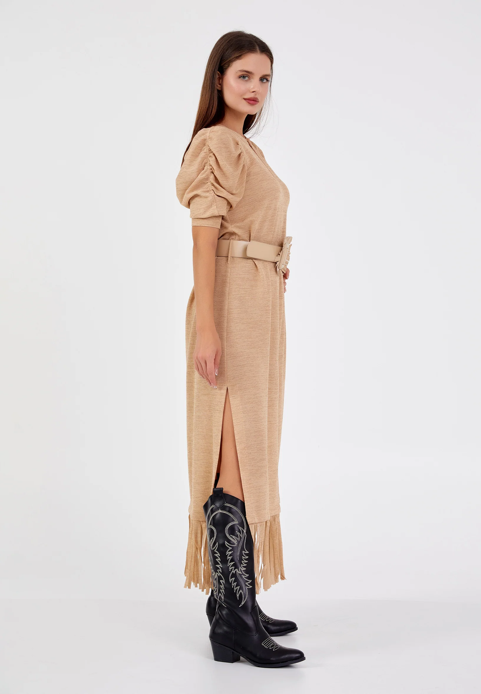 Mid-Length Maxi Lycra Column Regular Casual Dress ber20y5118 - Image 3